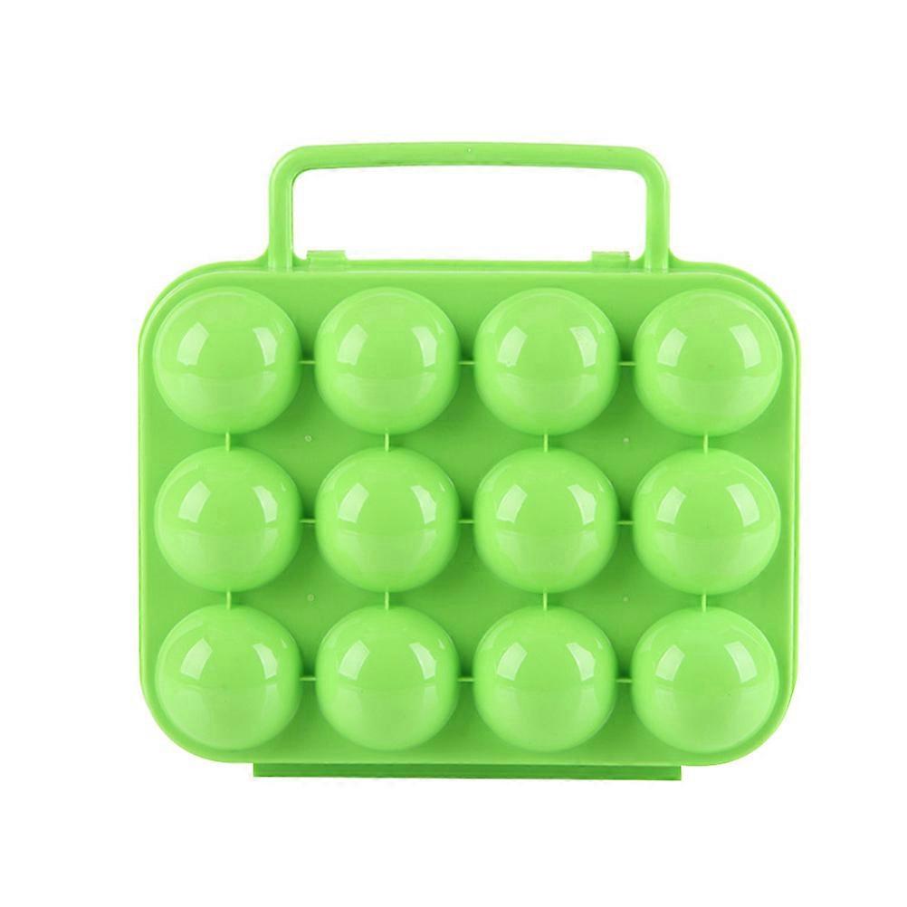 Plastic Egg Storage Holder for 12 Eggs with Handle 2Pcs Green Egg Carrier