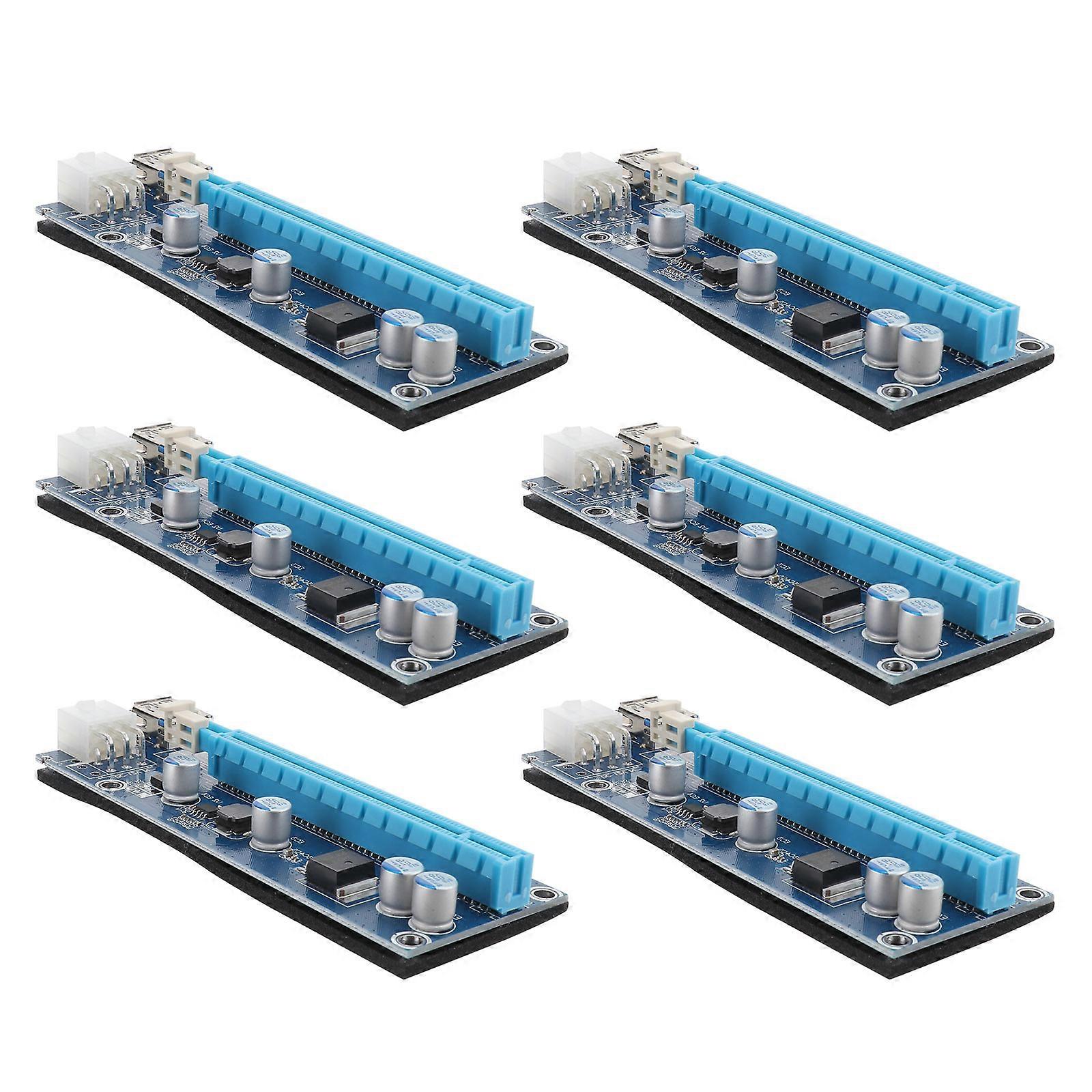 Pci Express Extender for Computer with 6-Pin GPU Riser Adapter 6Sets
