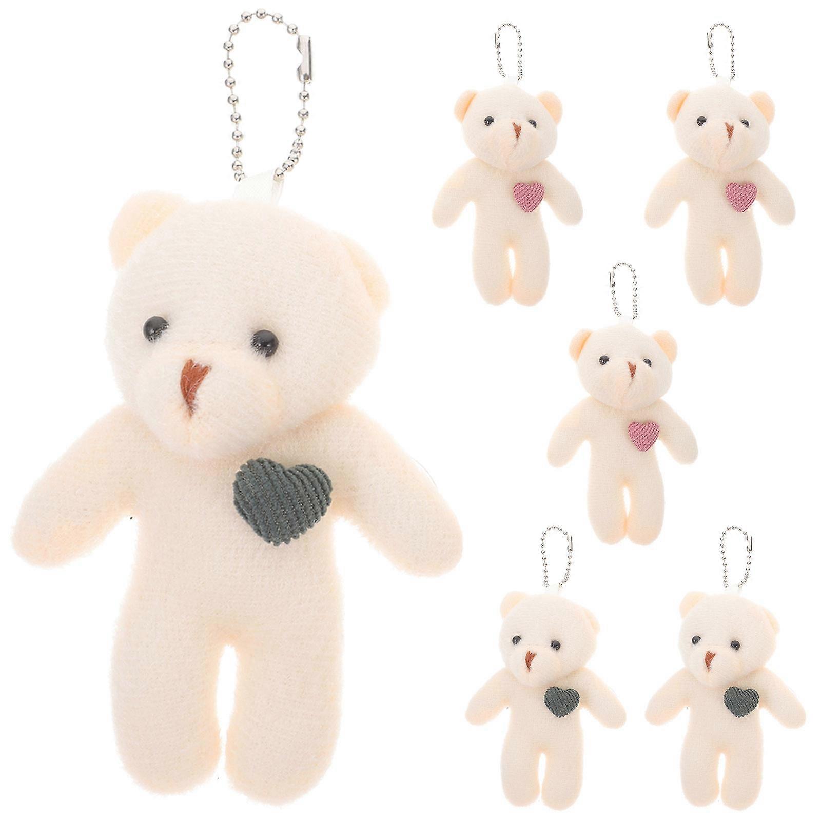 12Pcs Stuffed Bear Keychain Plush Doll Hanging Charm for Bag Use