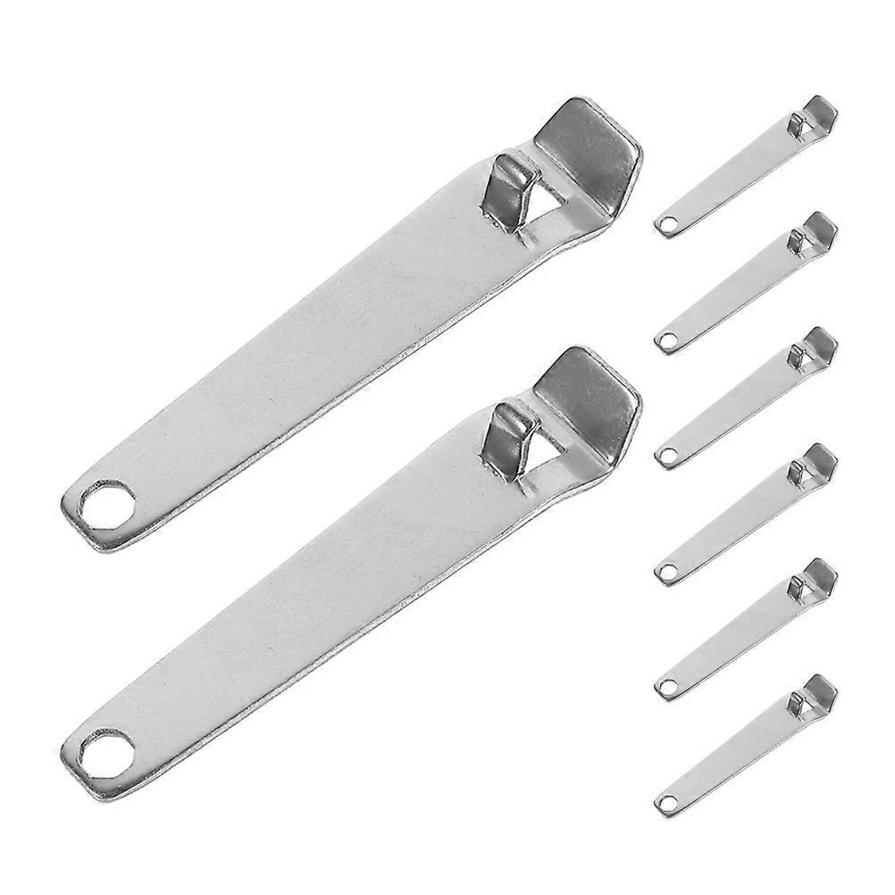 Pocket Keychain Vial Opener Designed For Easy Use With Various Bottle Caps In Silver Stainless Steel 8Pcs