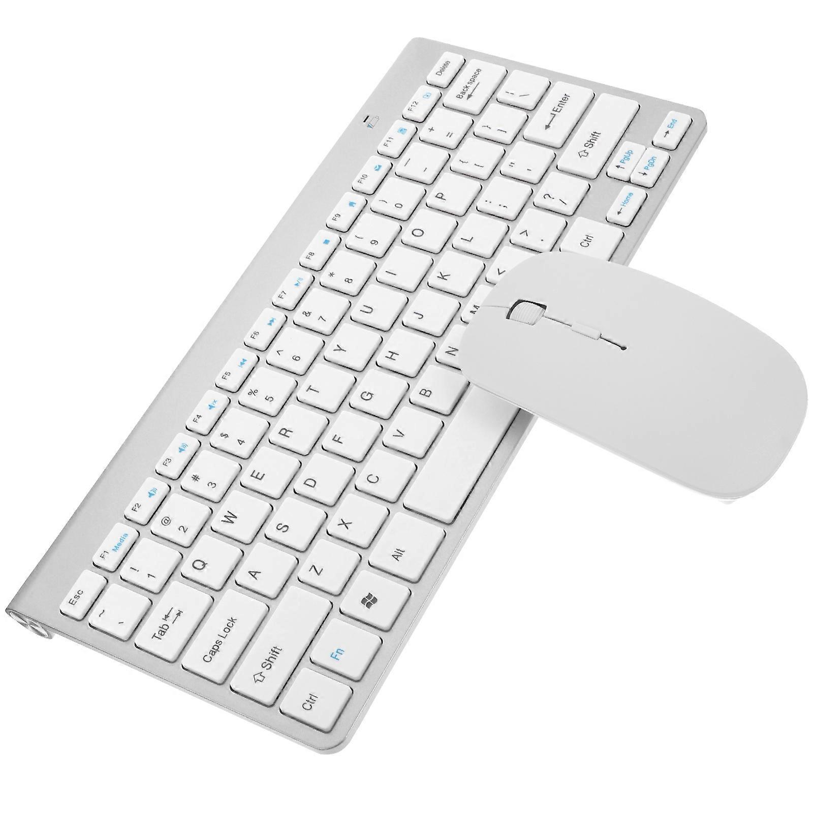 Silver Wireless Keyboard and Mouse Combo for Laptop 2Sets Multimedia