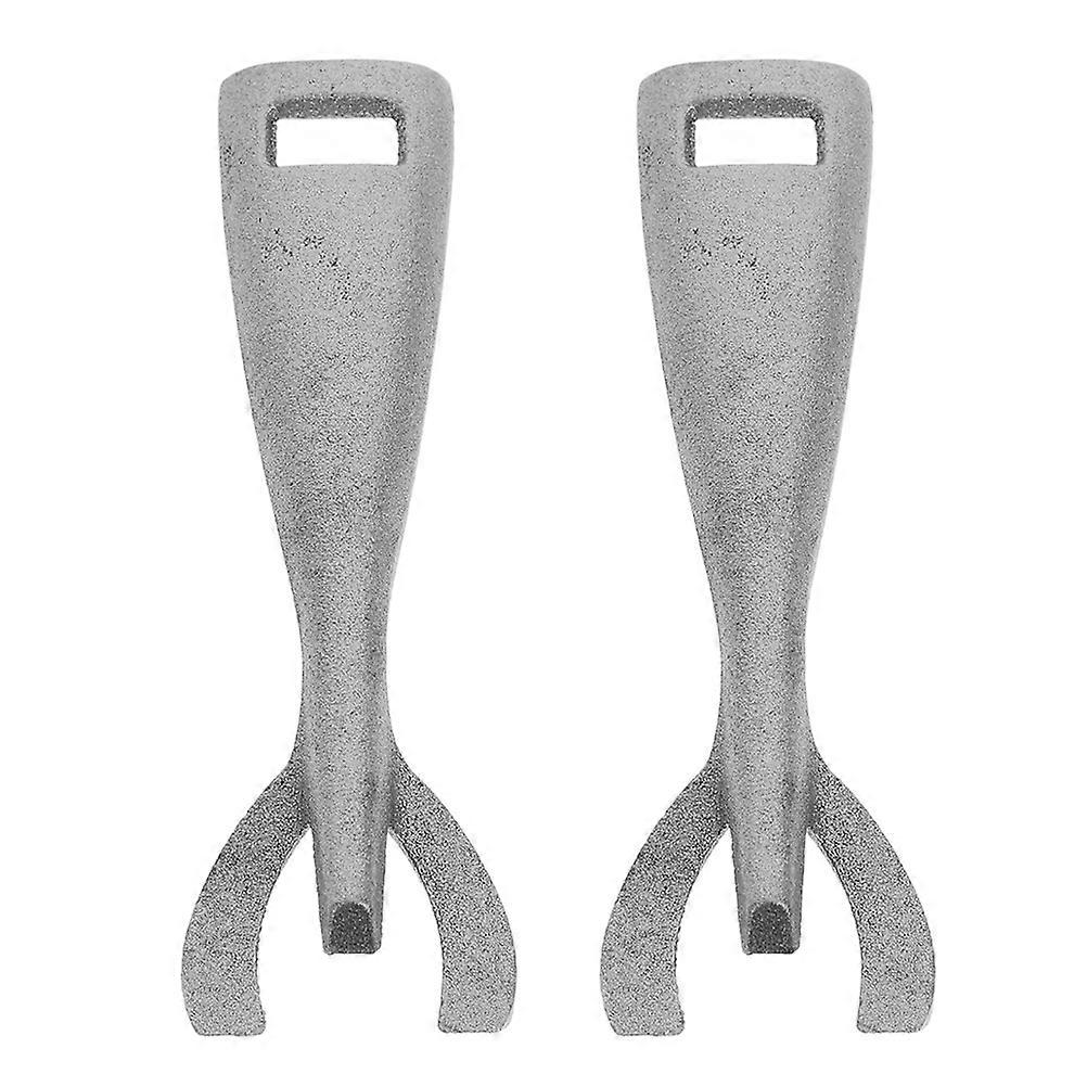 Fajita Platter Tongs for Grilling 4Pcs Cast Iron Steak Plate Fork Clamps