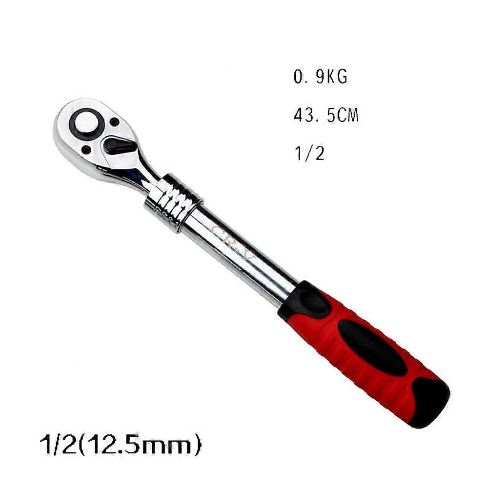 Flex Head Ratchet Wrench Tool for Confined Areas with Red Telescopic Design Quick-Release 1Set