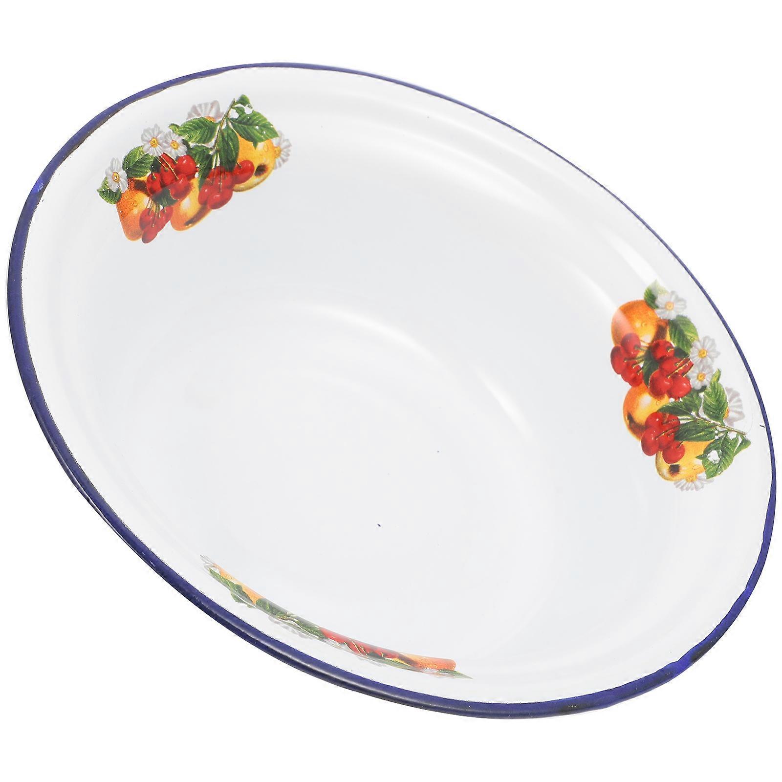 Vintage Serving Bowl Enamel Basin Multi-Functional Retro Storage Family Gatherings 1Set