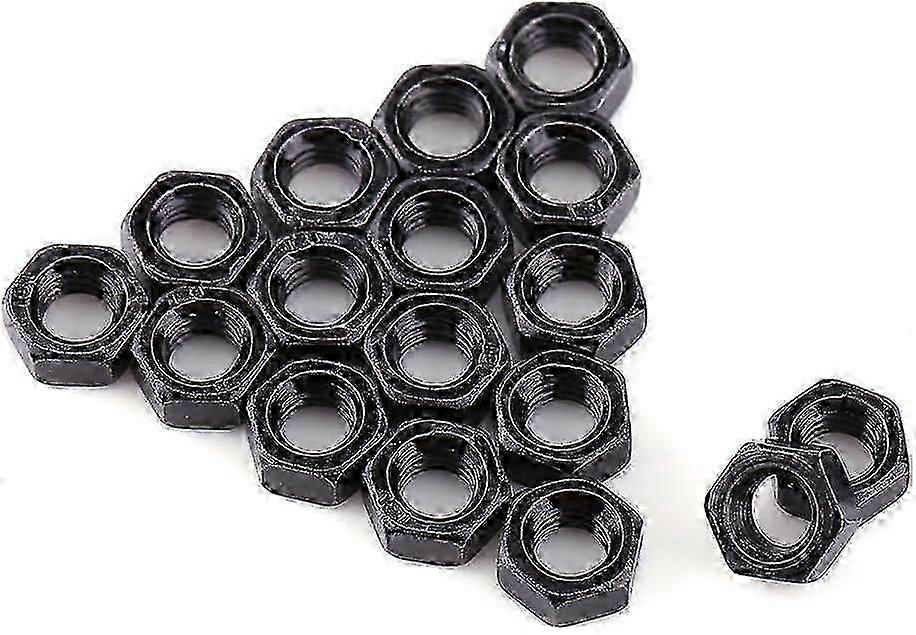 M2 Hex Lock Nuts, Carbon Steel Metric Nut Black Zinc Plated Hexagonal Nuts Fastener, Pack of 100(M2)