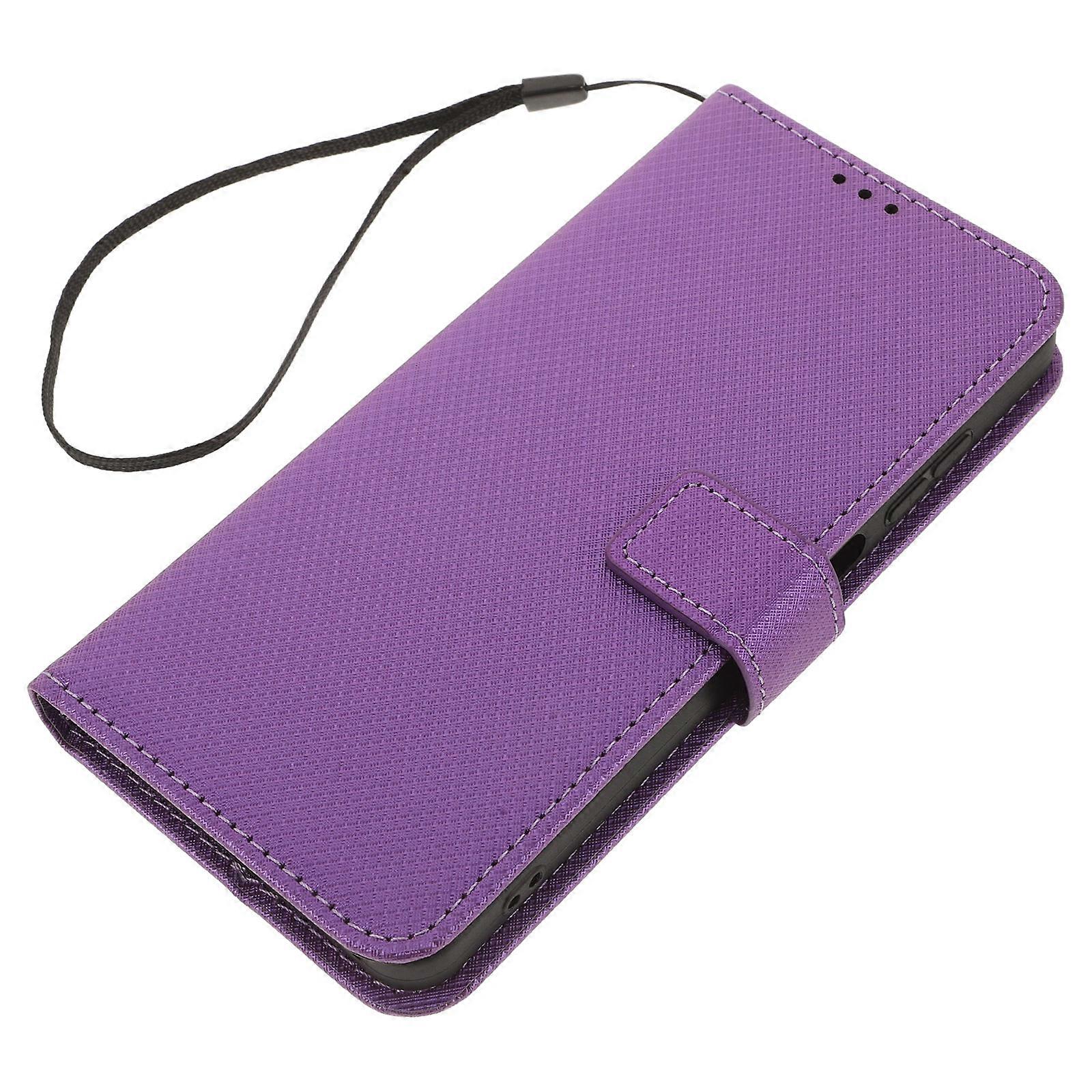 Mobile Phone Wallet Case Phone Case for Daily Use Violet Slim Shockproof Non-Slip Card Holder 1Pcs