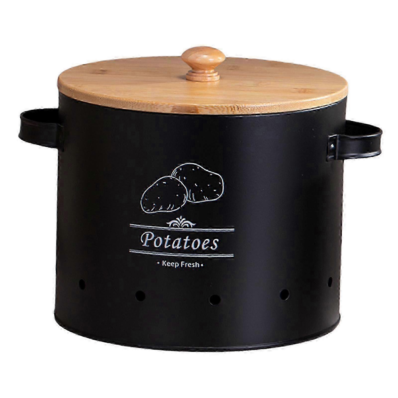 Blik Aardappel Ui Knoflook Opslagcontainer - Keuken Pantry Organizer Bus met Deksel