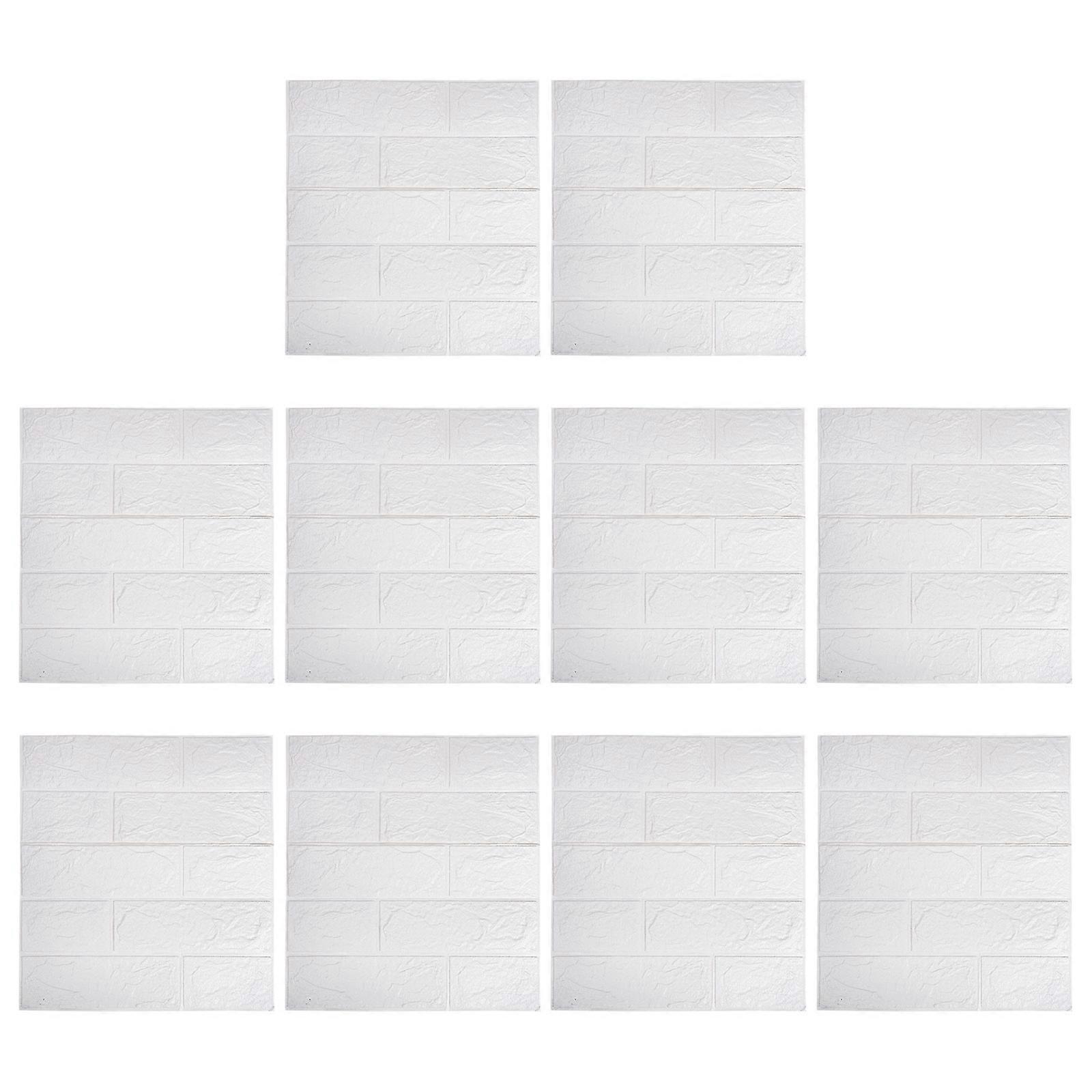 Brick Pattern Wallpapers 3D Wall Panels Adhesive 40Pcs White Peel and Stick