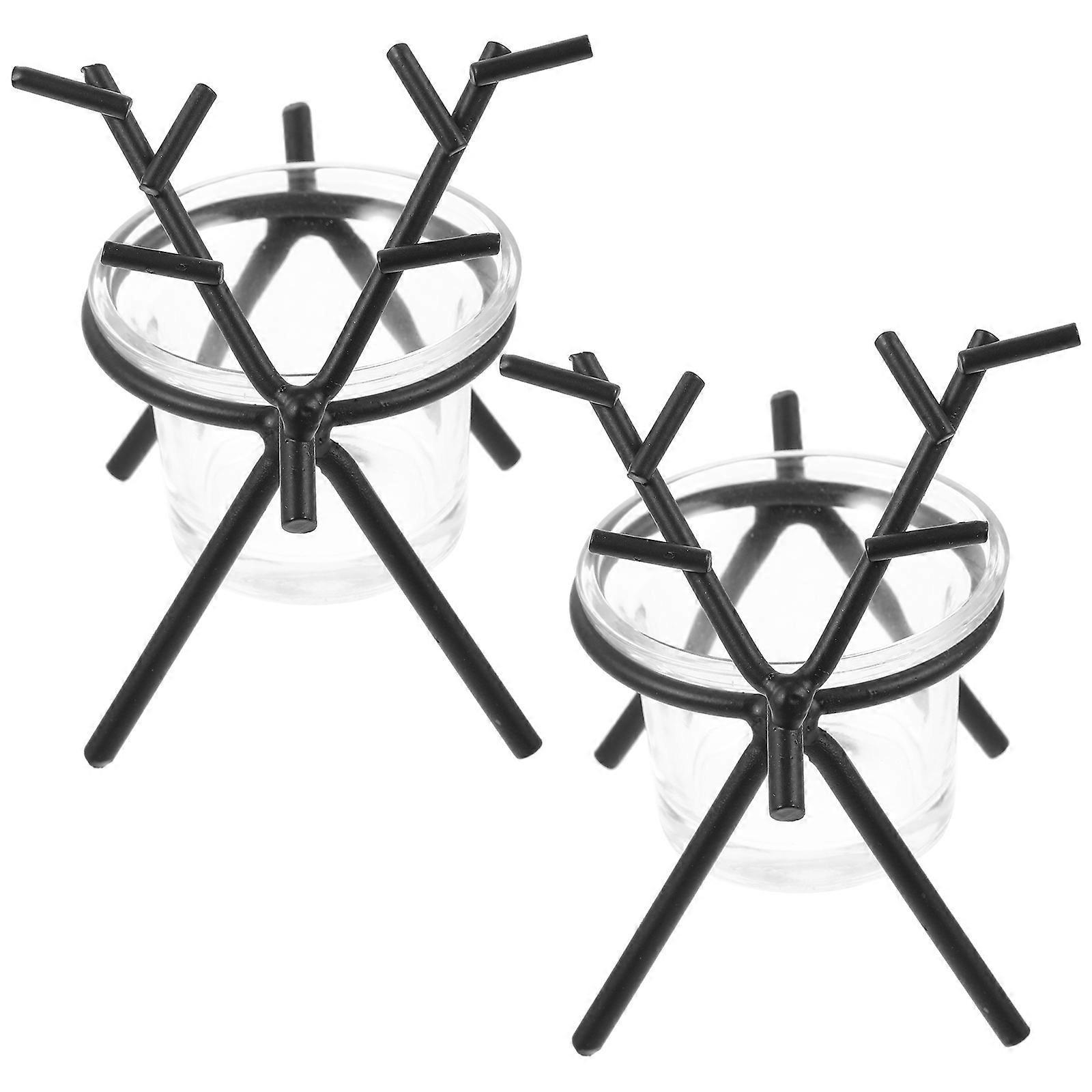 Vintage Candle Rack Iron Candlesticks for Desktop Decor 4Pcs