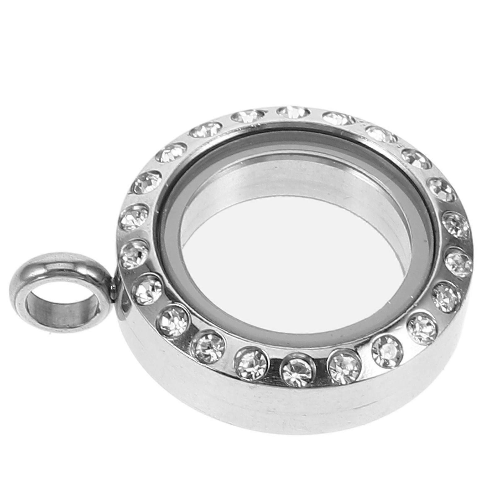 Floating Locket Pendant Silver Color Inner Diameter 13mm Outer Diameter 20mm For Parties 1Set