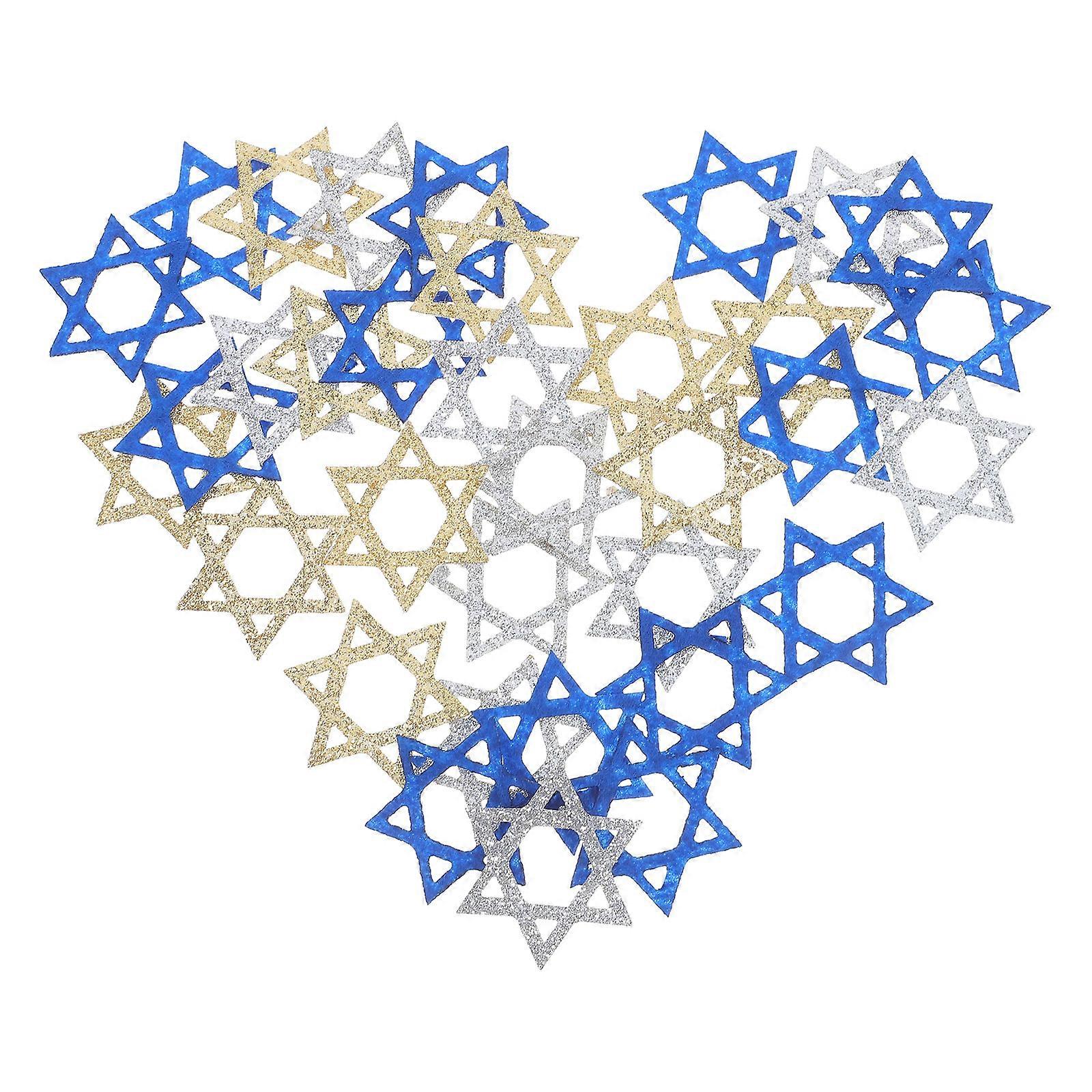 50Pcs Hanukkah Party Decoration Star Shape Table Scatter Assorted Color Material Centerpiece