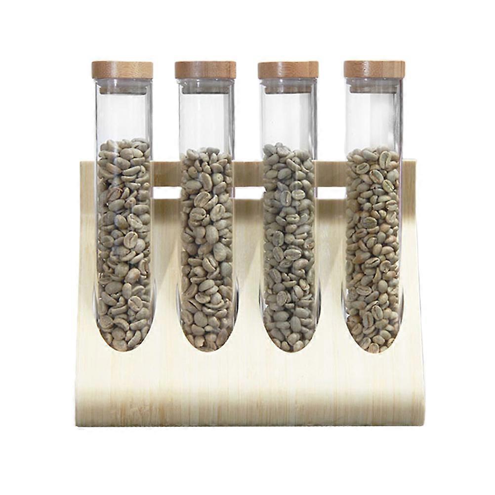 Coffee Beans Display Rack for Storage with 8Pcs Glass Test Tubes
