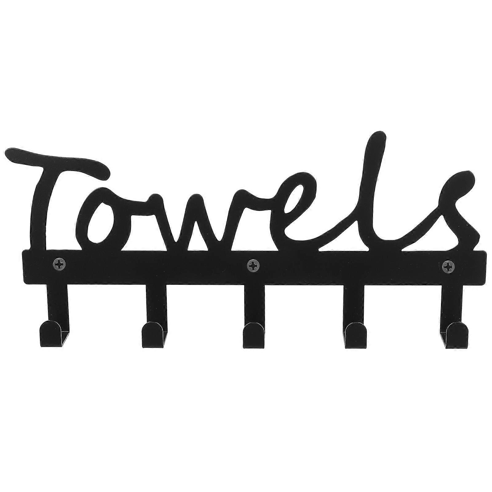 Bathroom Supply Iron Wall Hook for Hanging Towels with 3Pcs Black