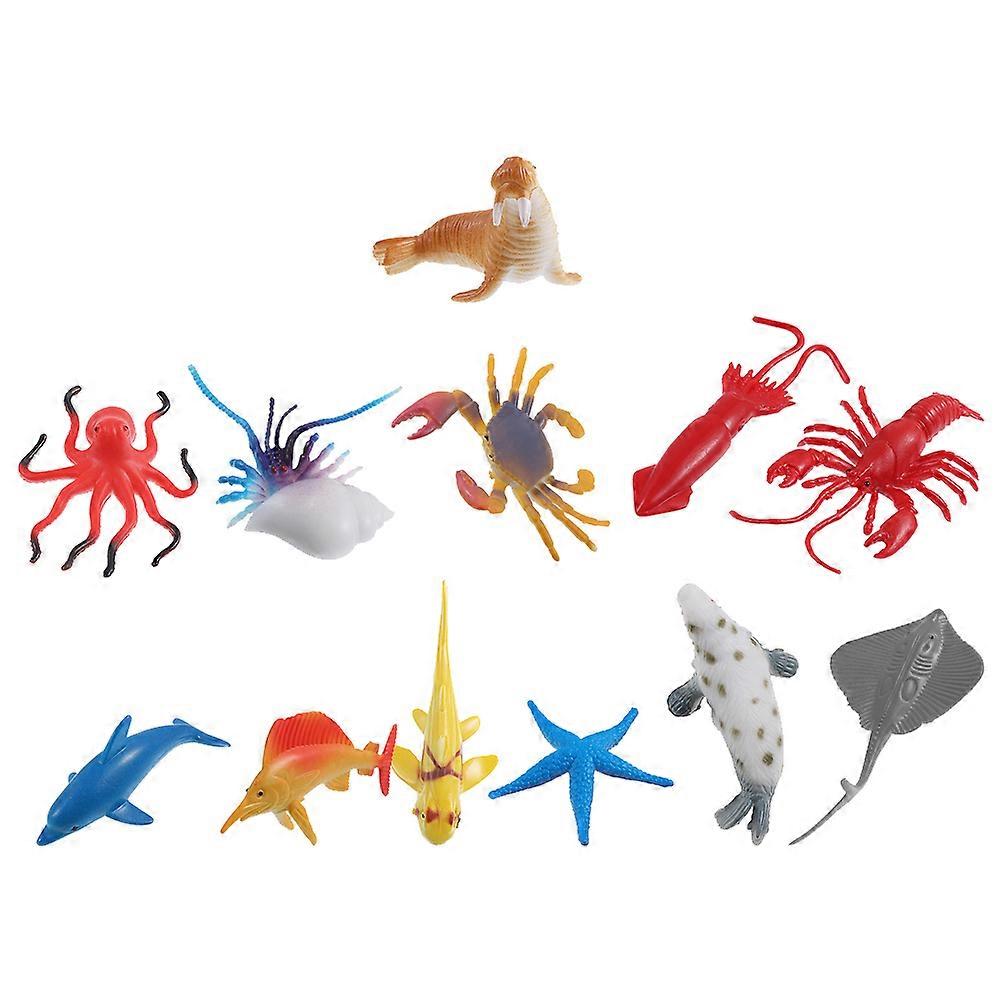 Marine Animal Model Durable Sea Animal Toys for Play 12Pcs