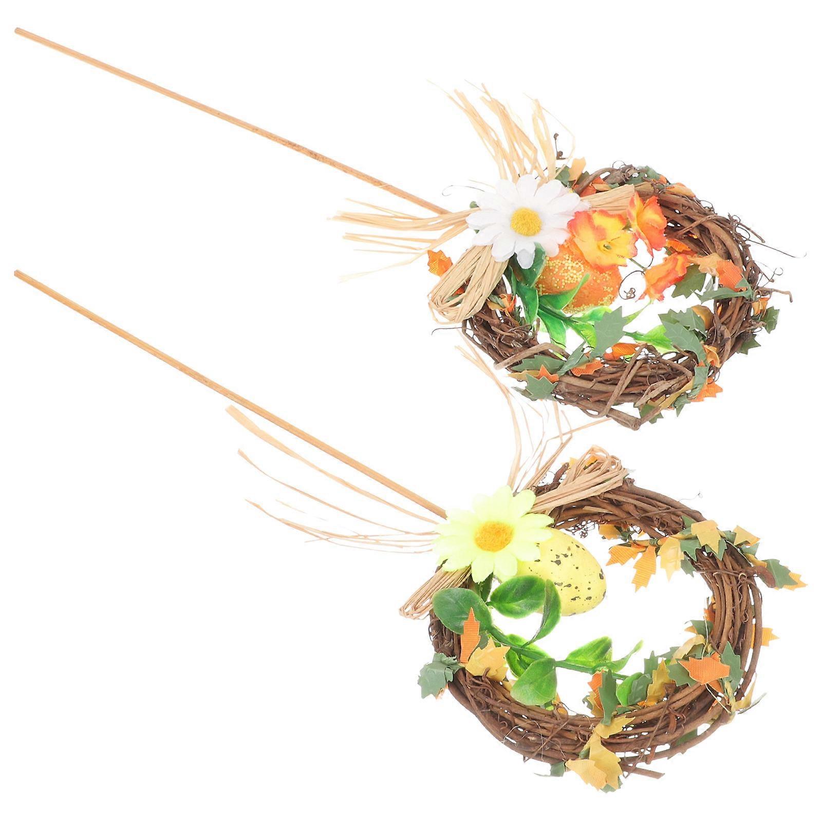 Delicate Easter Wreath Decor for Door 10Pcs Multi Colorful Garland