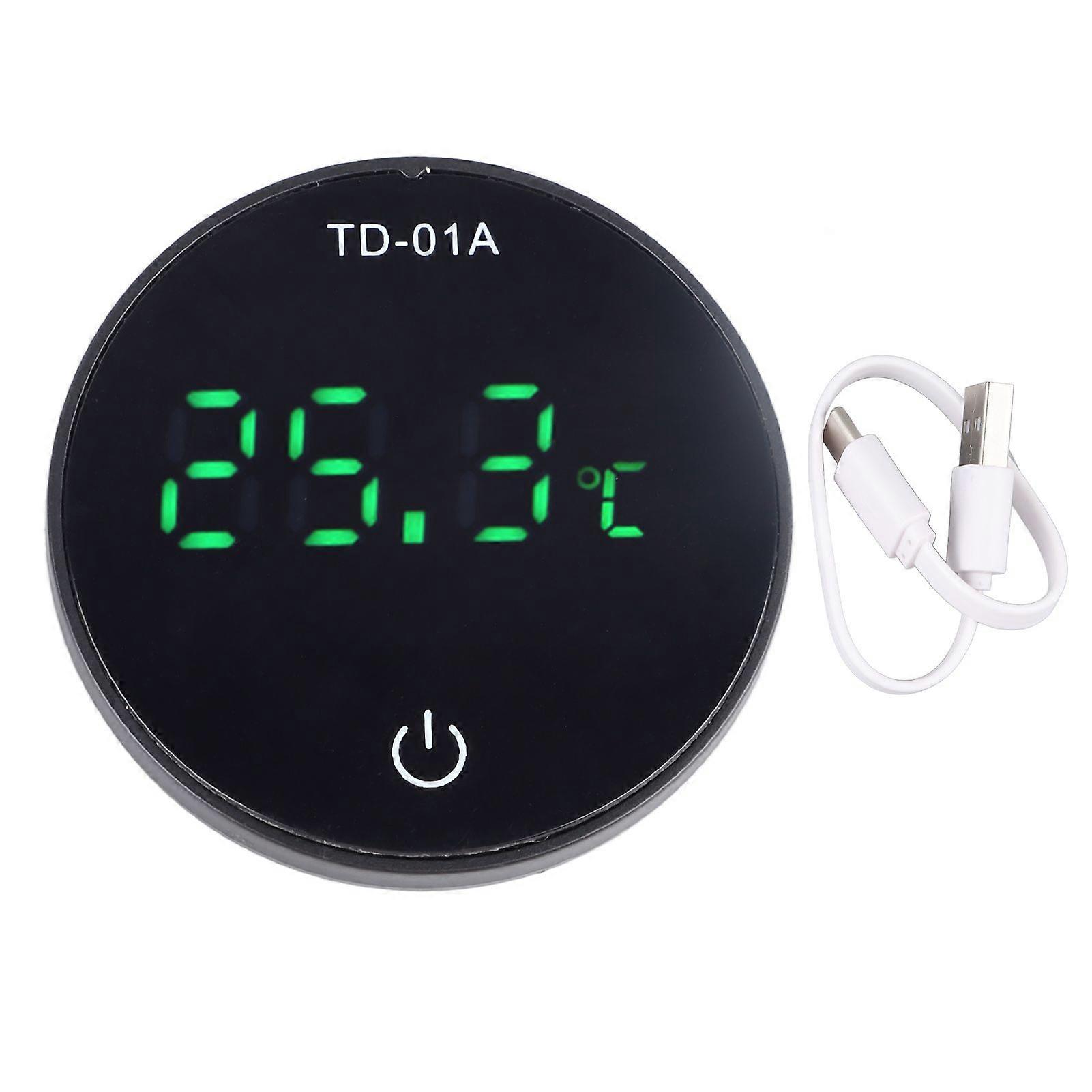 Aquarium Digital Thermometer Accurate LED Display Touch Screen USB Rechargeable Fish Tank Thermometer with Back Adhesive