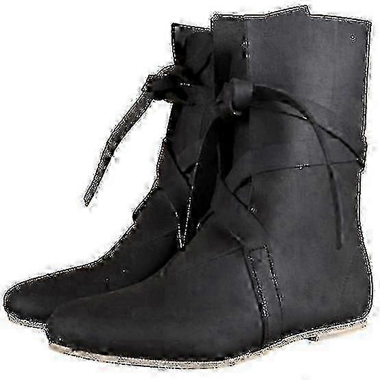 メンズ中世ブーツルネッサンスコスプレシューズバイキングレザーブーツ海賊タイドシューズ