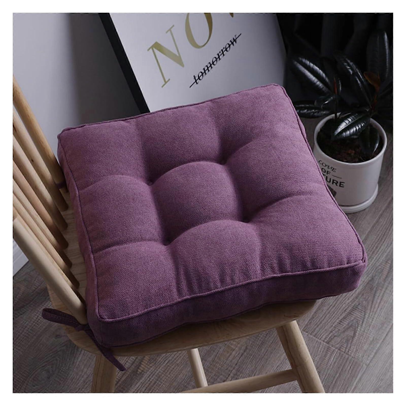 Cushion Set Round Chair Cushions With Ties 40 x 40 cm Set Of 2 Washable Indoor Outdoor