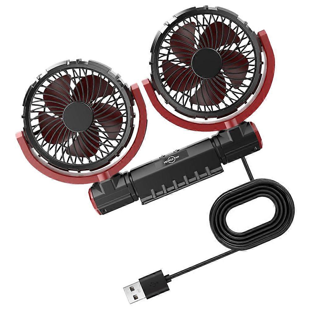 Portable Car Fan Small Fan for Car USB Powered Adjustable Cooling