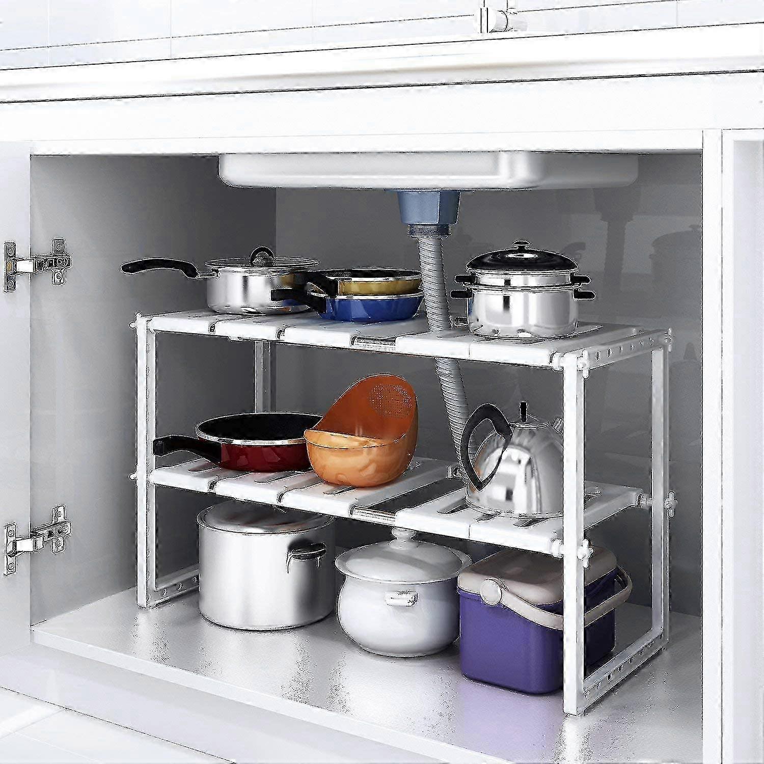 Home-neat Kitchens Flexible Base Cabinet Shelf. Kitchen Cabinet Shelf. Plug-in Shelf With 2 Levels