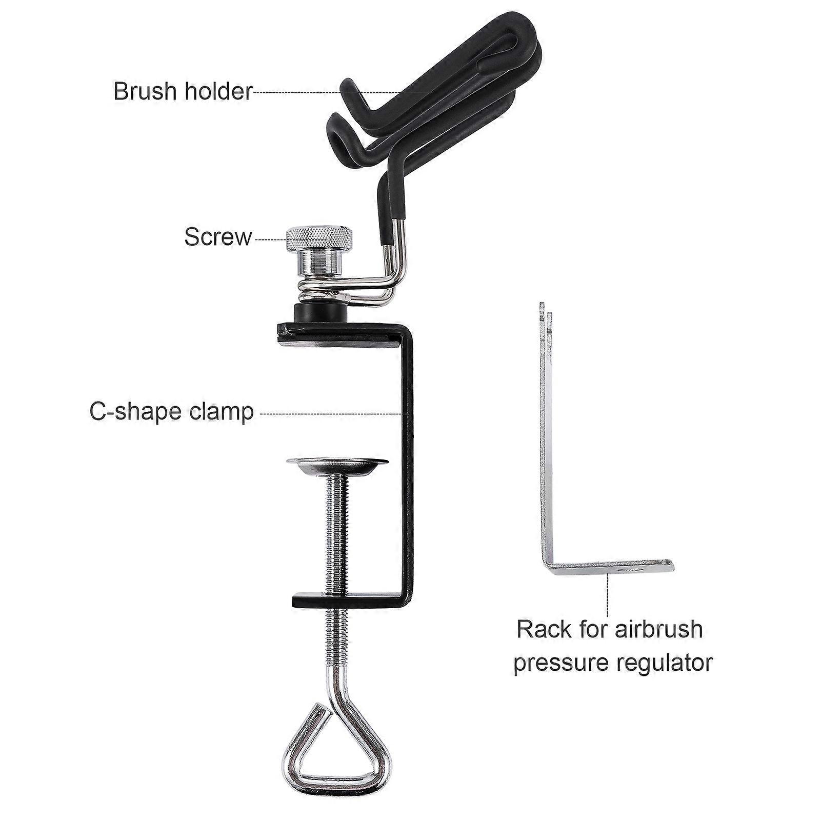 Universal Airbrush Holder Stand Airbrush Rack Tool Two-Brush Holder Clamp-on Table Stand