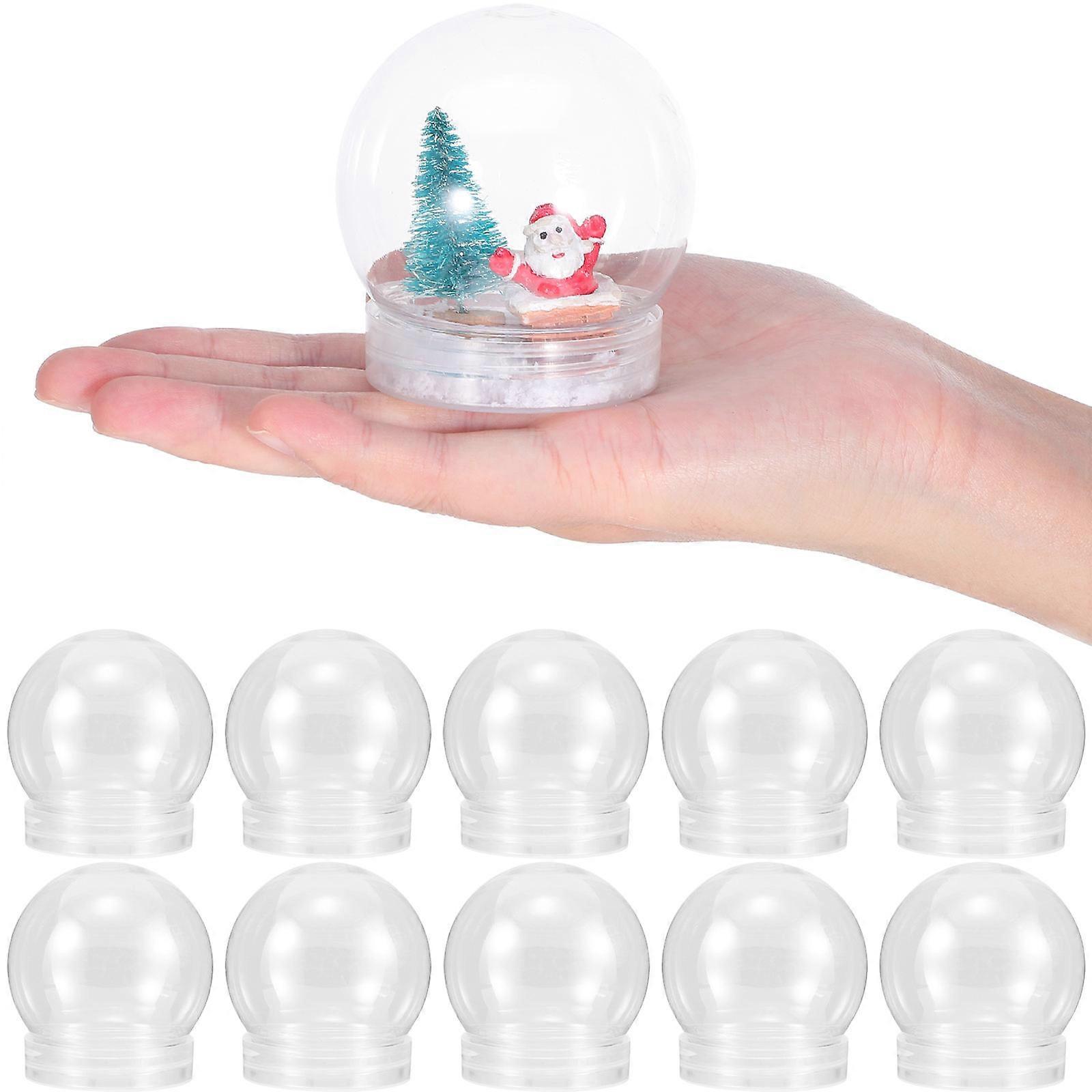 Mini Snow Globes Clear Plastic Water Globes for DIY Projects 120Pcs