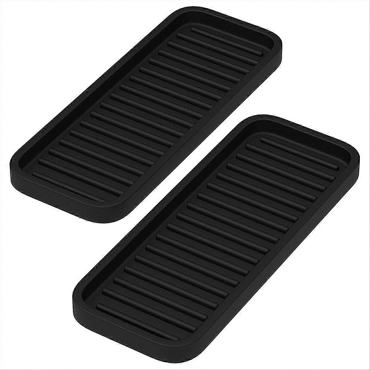 2Pc Kitchen Silicone Sink Holder Soap Dispenser Countertop Tray