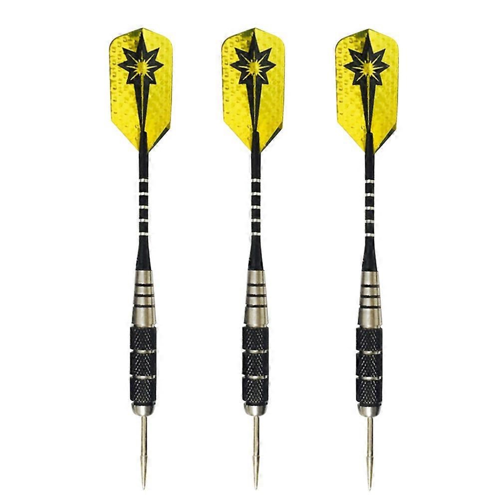 Yellow Metal Drop-Resistant Darts for Playing Use Pin Type 3Pcs Set