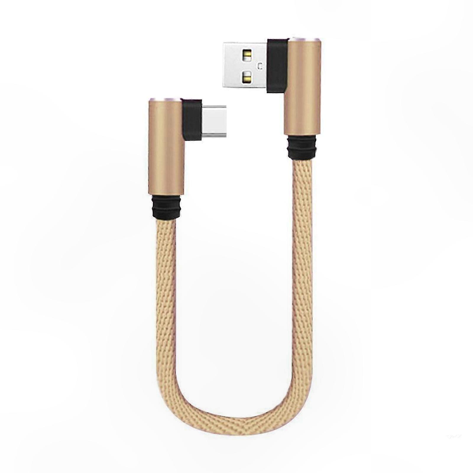 90 Degree USB to Type C Elbow Charging Adapter 25cm Data Cable for Devices