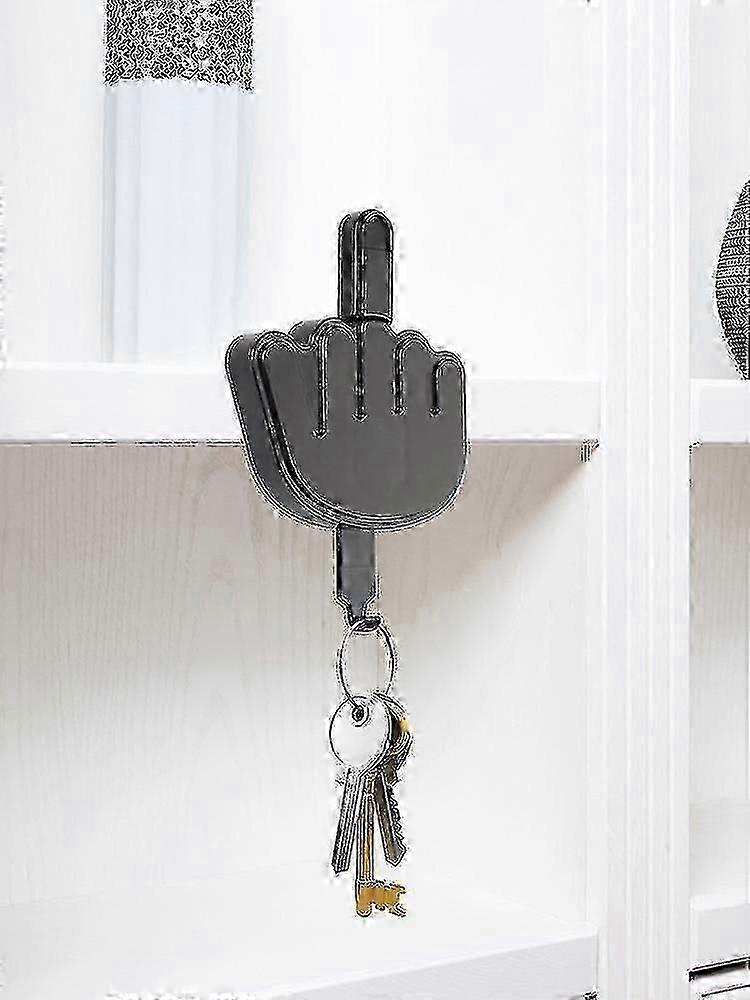 New Middle Finger Key Hanger, Middle Finger Hand Key Rack Holder Gesture Self Adhesive Key Hook