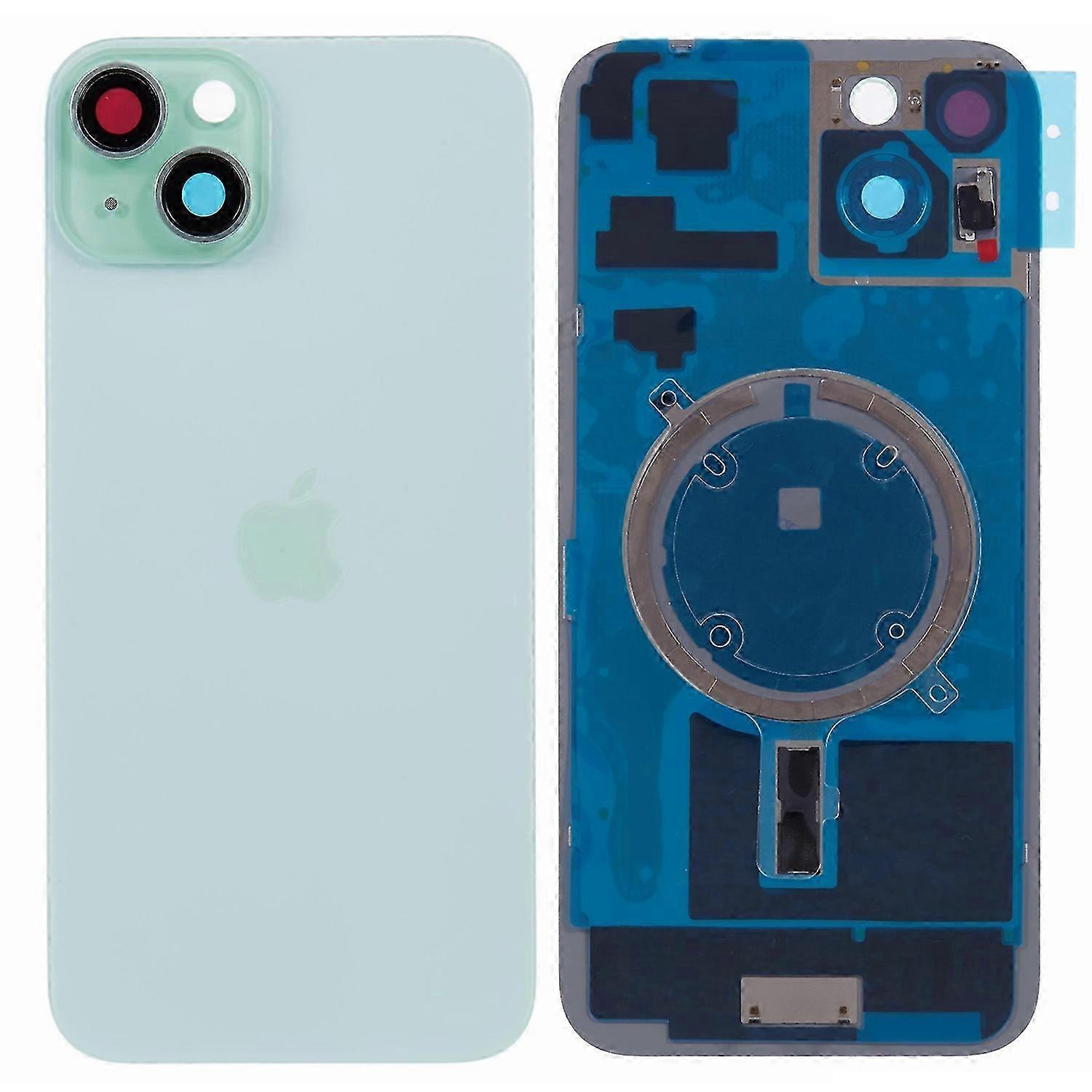 2025 Type D For iPhone 15 Plus Battery Housing with Bracket + Camera Lens Cover Replacement Part