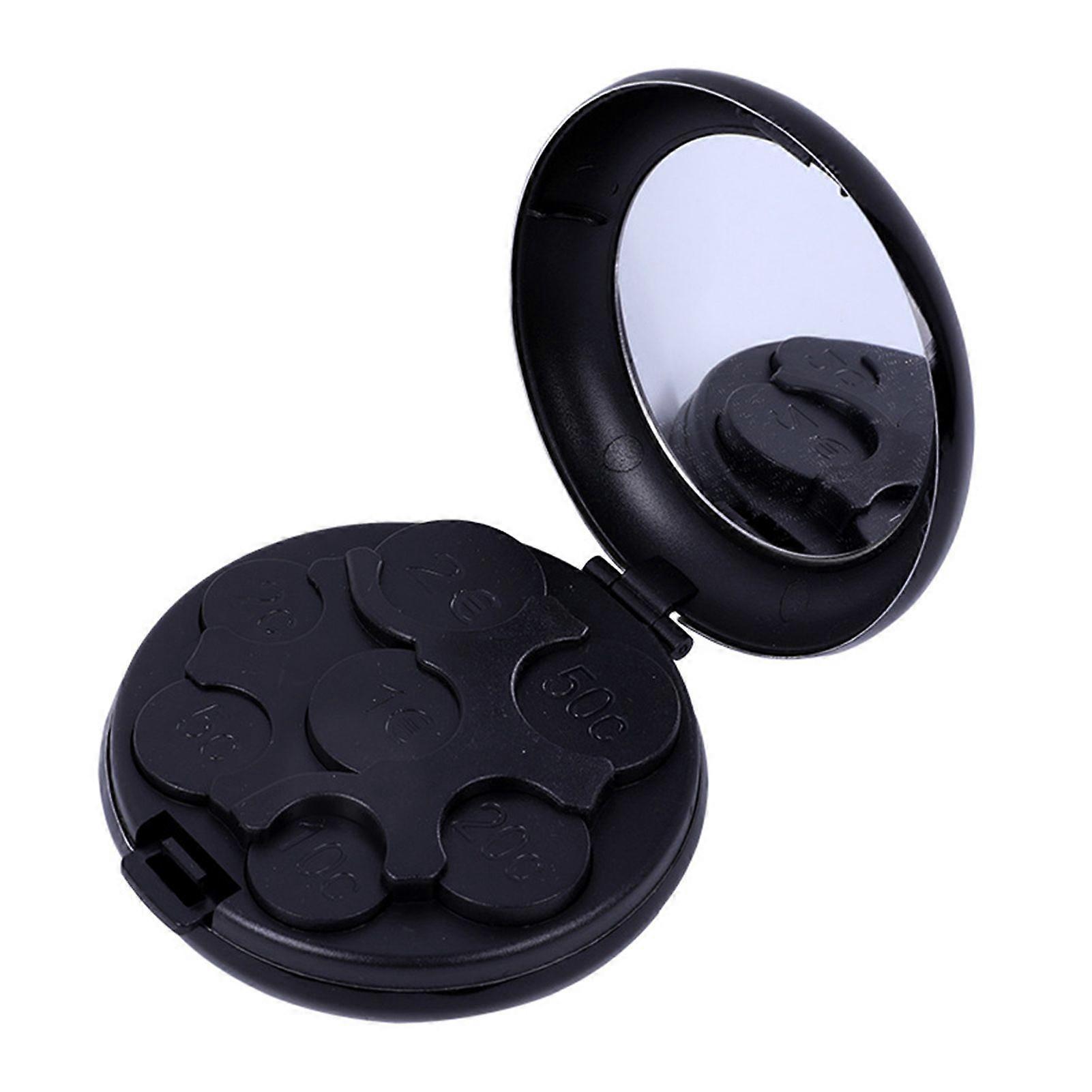 Coin Organizer with 7 Slots Large Capacity Built-in Mirror Compact Design Portable Travel Yen Coin Organizer Dispenser