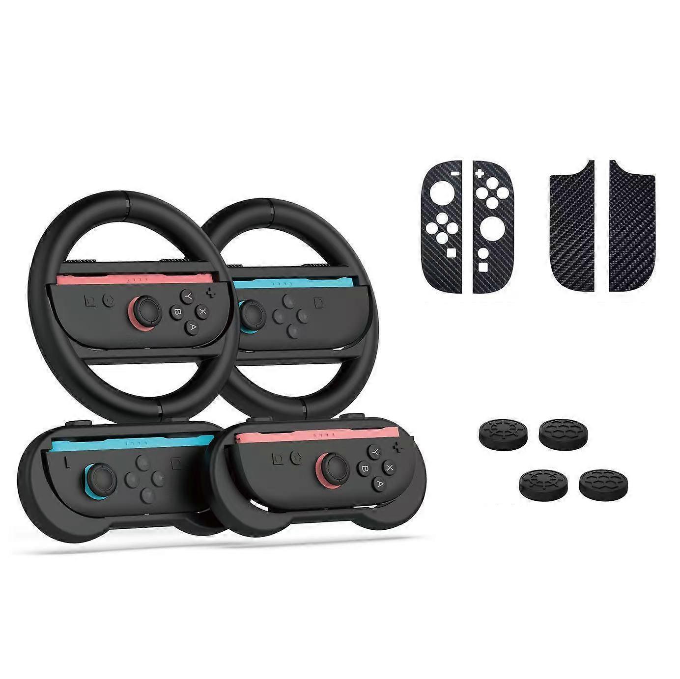 PGTECH 10-In-1 Accessory Bundle For Nintendo Switch 2 Steering Wheels, Grips, Thumbstick Caps