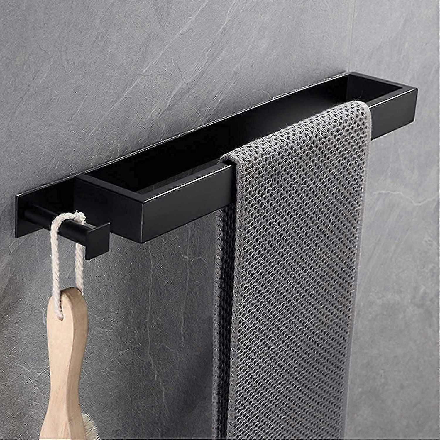 no drill towel rack with self-adhesive hooks for home
