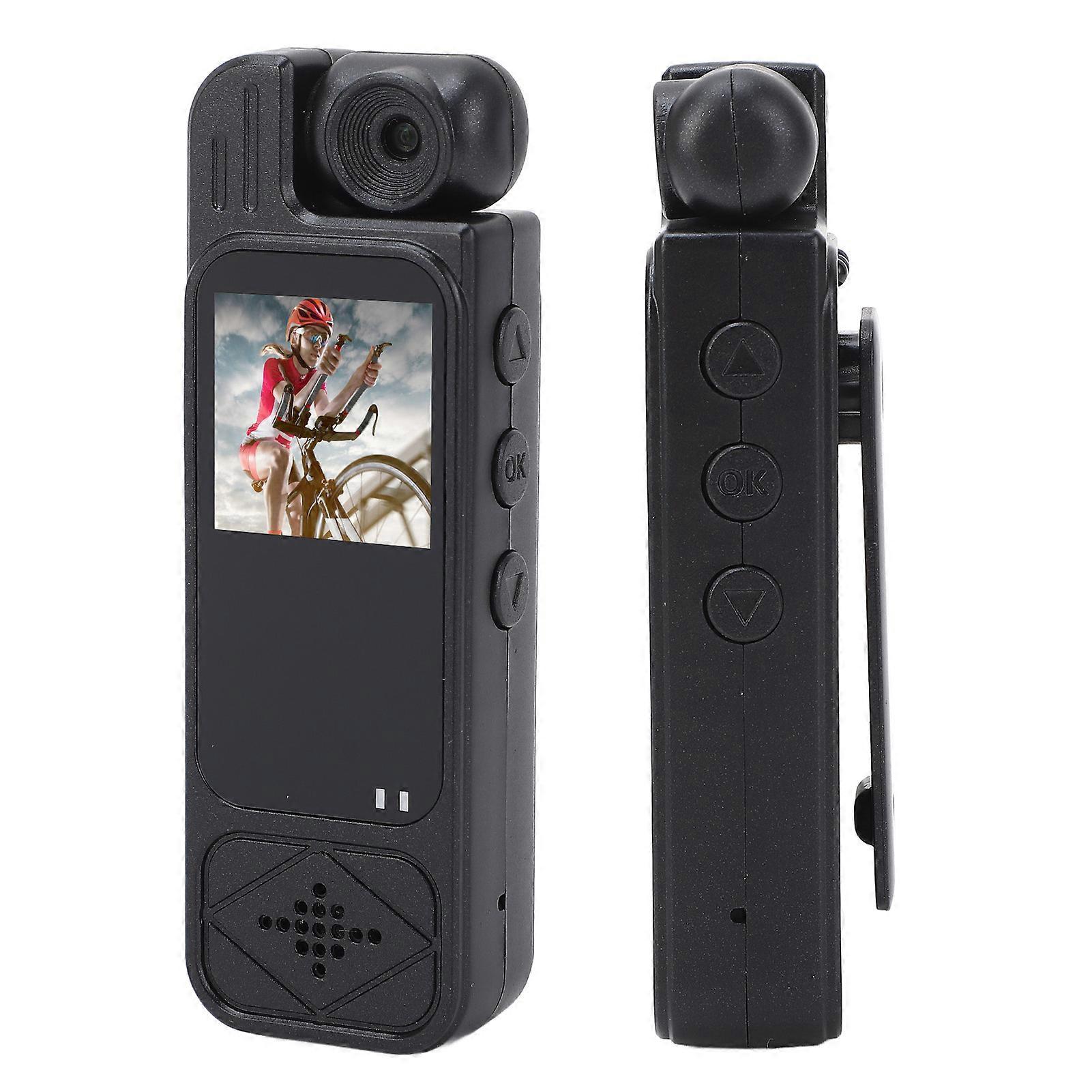 1080P Body Worn Camera 1.3 Inch Color Screen HD Wearable Video Recorder with 180° Rotating Lens Memory Card Docking Station 