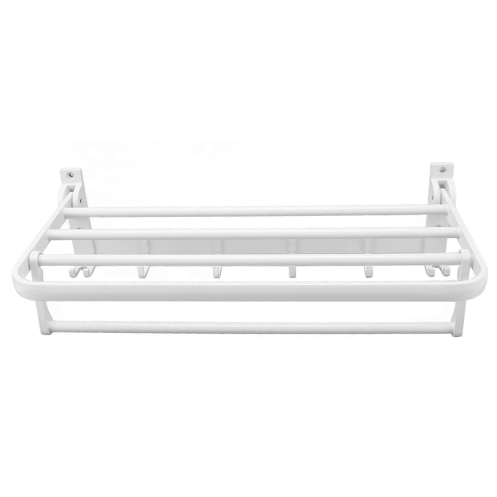 Rustproof Aluminum Wall-Mounted Towel Rack, Space Saving Bathroom Kitchen Shelf Holder