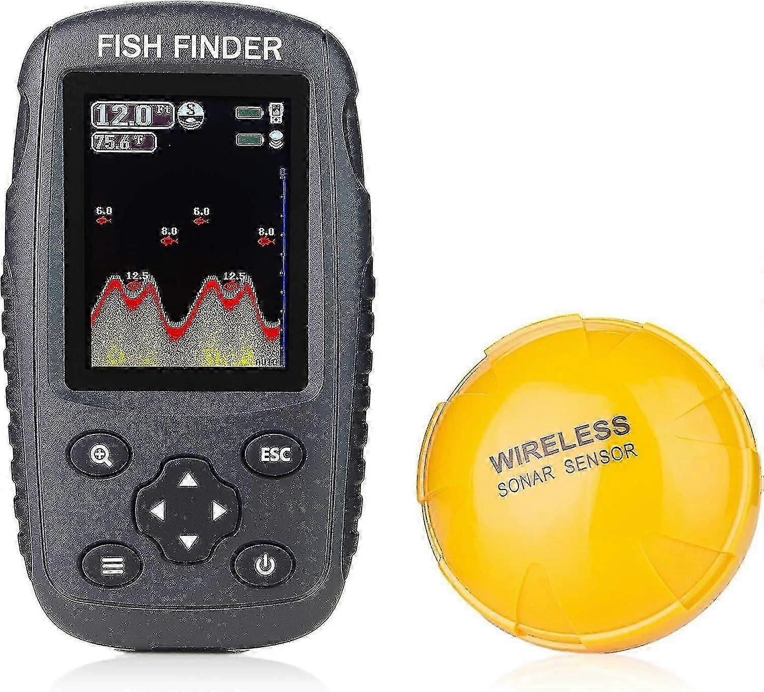 Portable Rechargeable Fish Finder Wireless Sonar Sensor Fishfinder Depth Locator