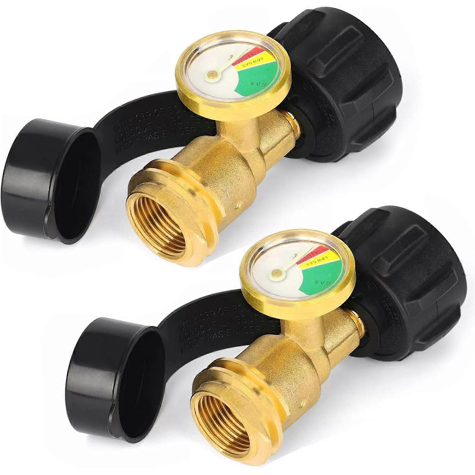 2Pcs Brass Leak Detector Gas Level Indicator Cylinder Tanks Level Indicator Gauge Propane Tanks Gauge Level Indicator Multicolor