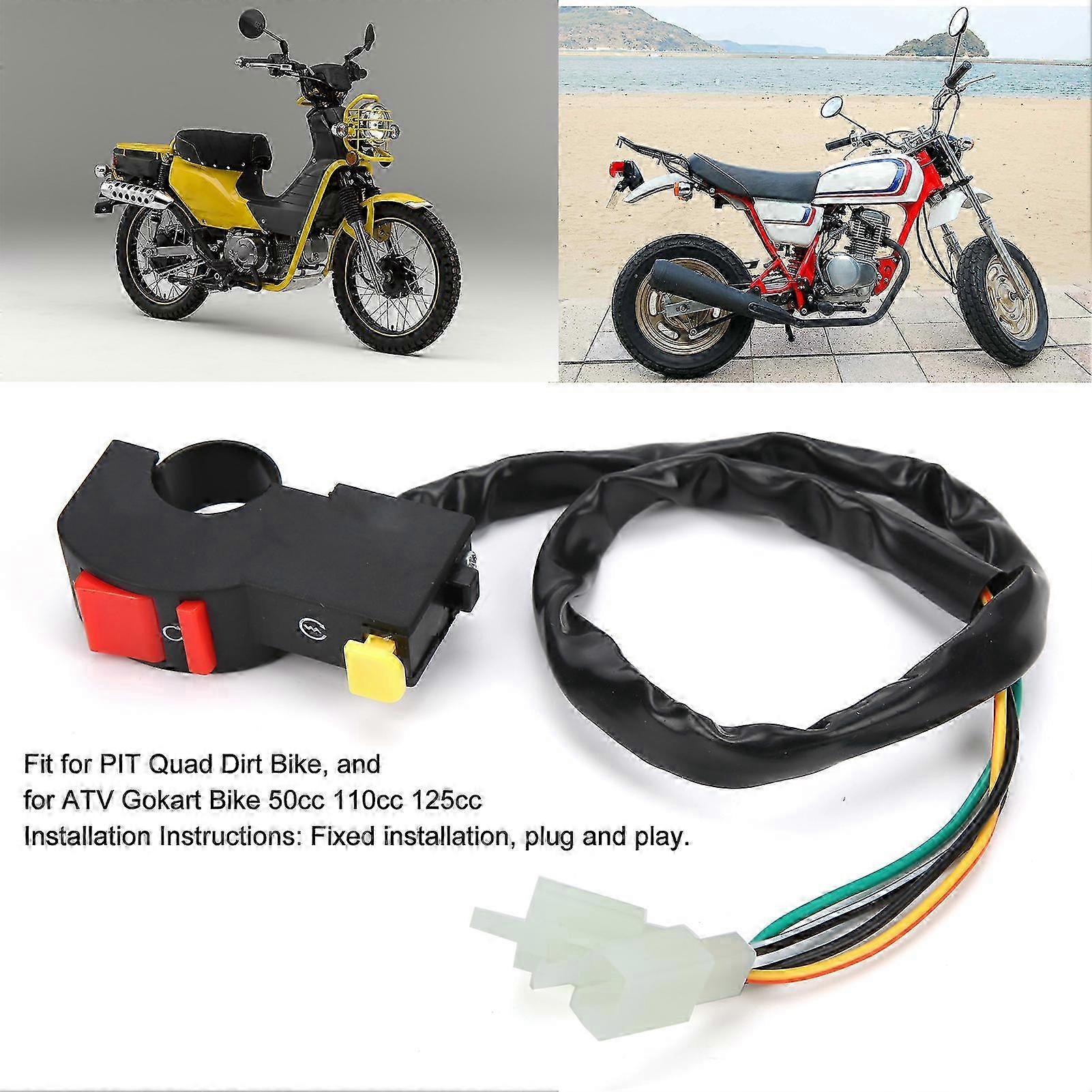 Universal Motorcycle Handlebar Ignition Kill Switch On/Off Starter Button for Pit Dirt Bike ATV Quad