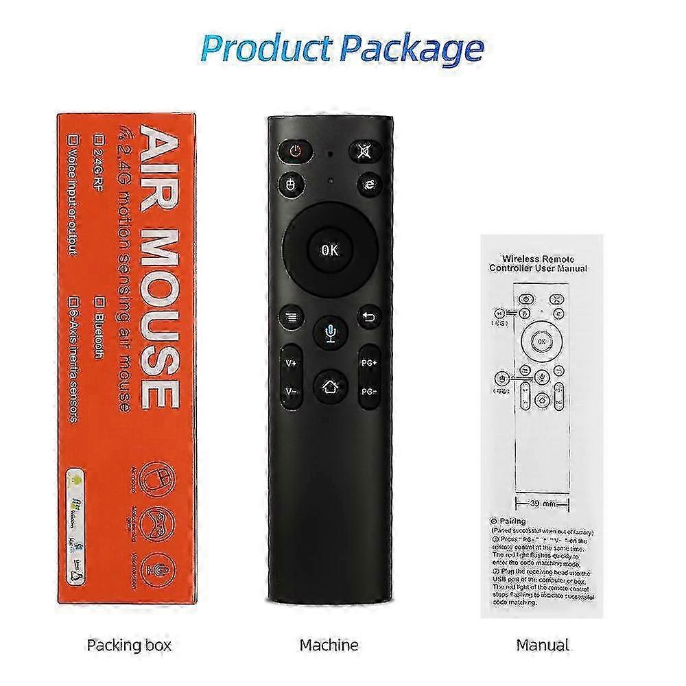 z Q5 Bluetooth 2.4GHz Wireless Voice Remote Control Air Mouse 3 Axis Gyroscope Controller With USB Receiver For Computer Smart TV Android Box