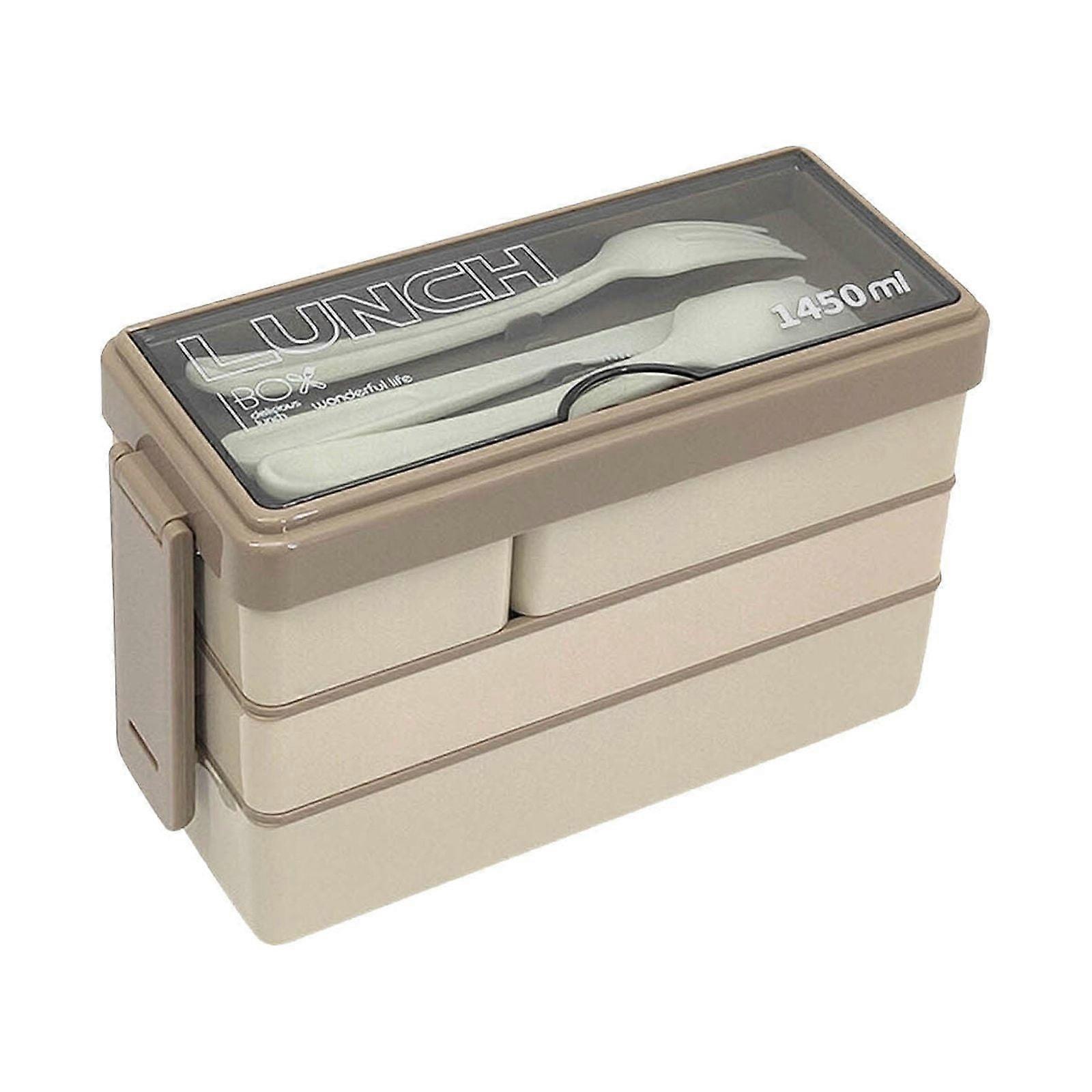 YOBOLK Clearance! Lunch Box Three-layer Compartment Lunch Box For Work Students Plastic Bento Box Microwave Oven With Rice And Lunch Box Bento Box