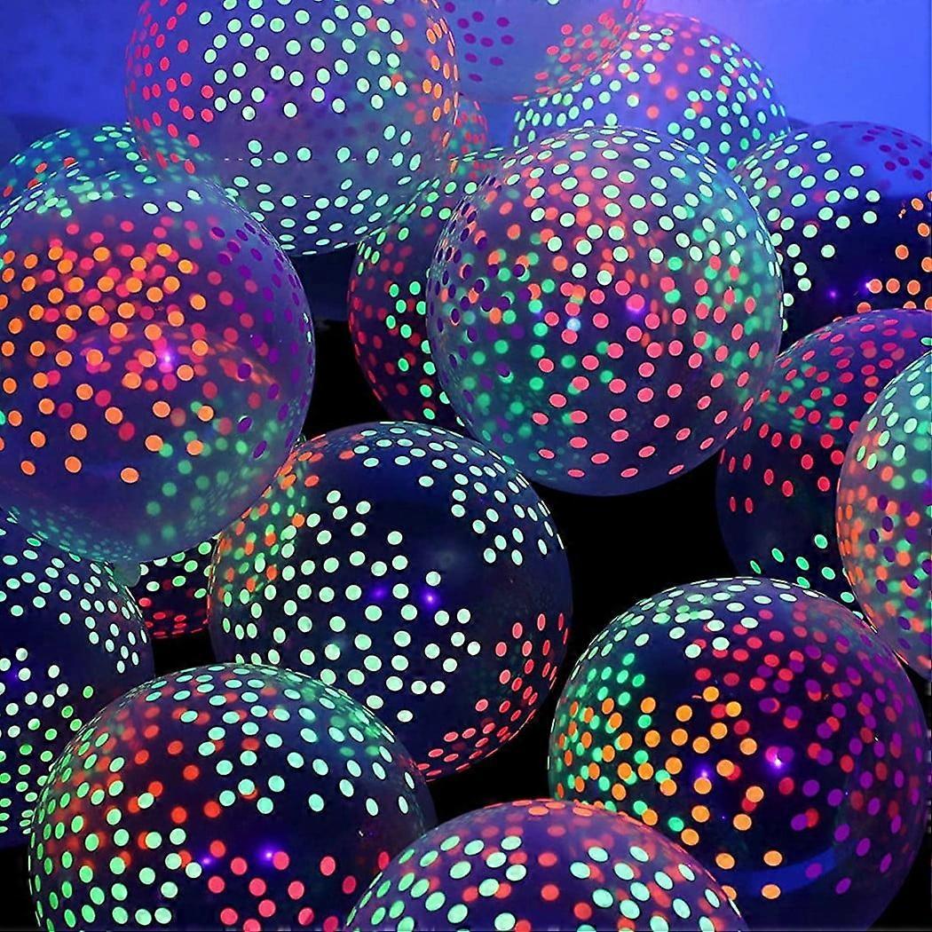 Zriyin 10× Clear Latex 12 inch Neon Blacklight Reactive Star Balloons Stars Points,S points