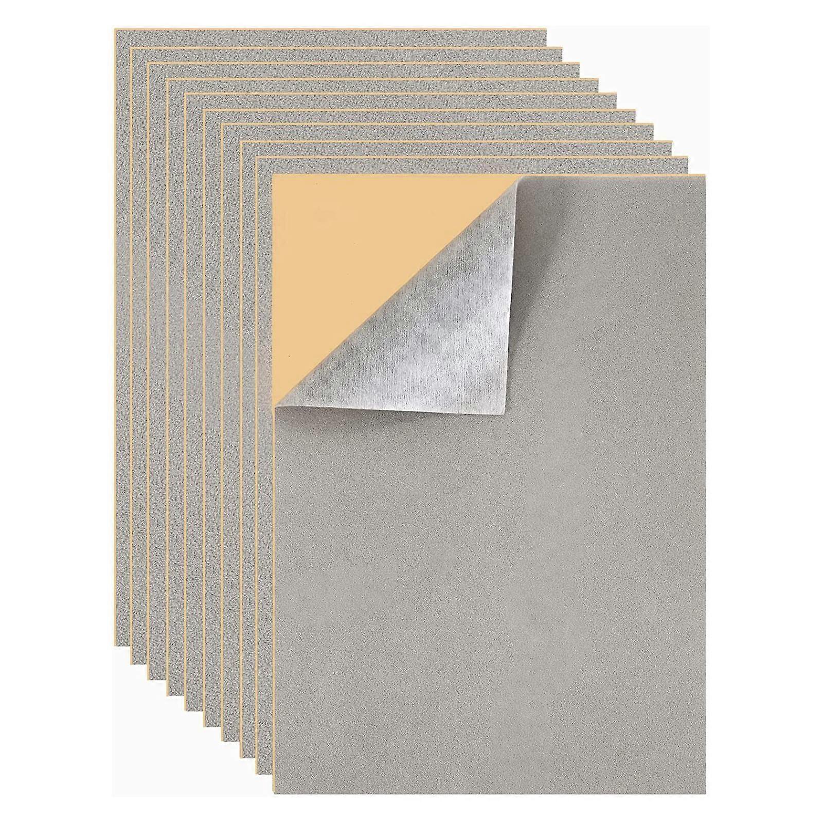 SelfAdhesive Felt Sheets Peel and Stick 10 Piece Grey Fabric Drawer Liners For Drawers And Boxes