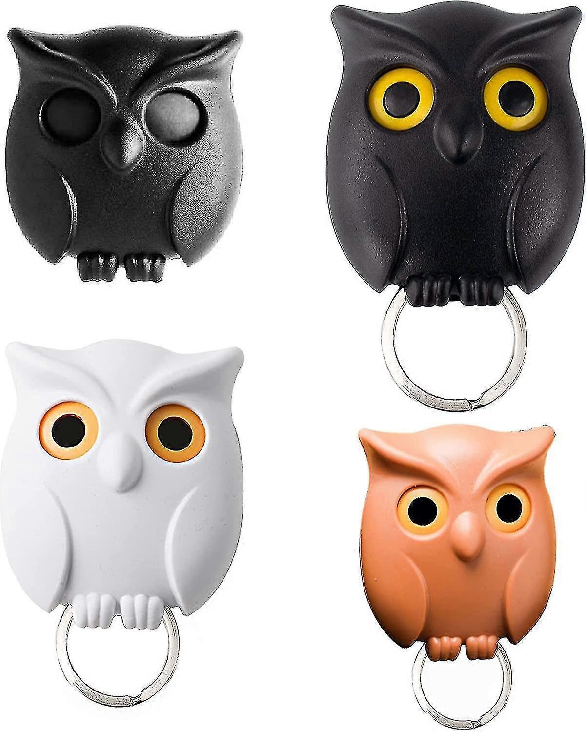 3pcs Owl Keychain Holder - Magnetic Keyring with Creative Design & Automatic Eyes (New Arrival)