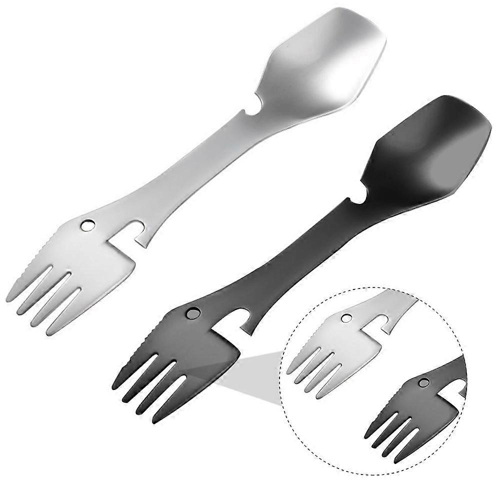 Multifunction Stainless Steel Spoon Fork Combo Utensil for Cooking 2Pcs