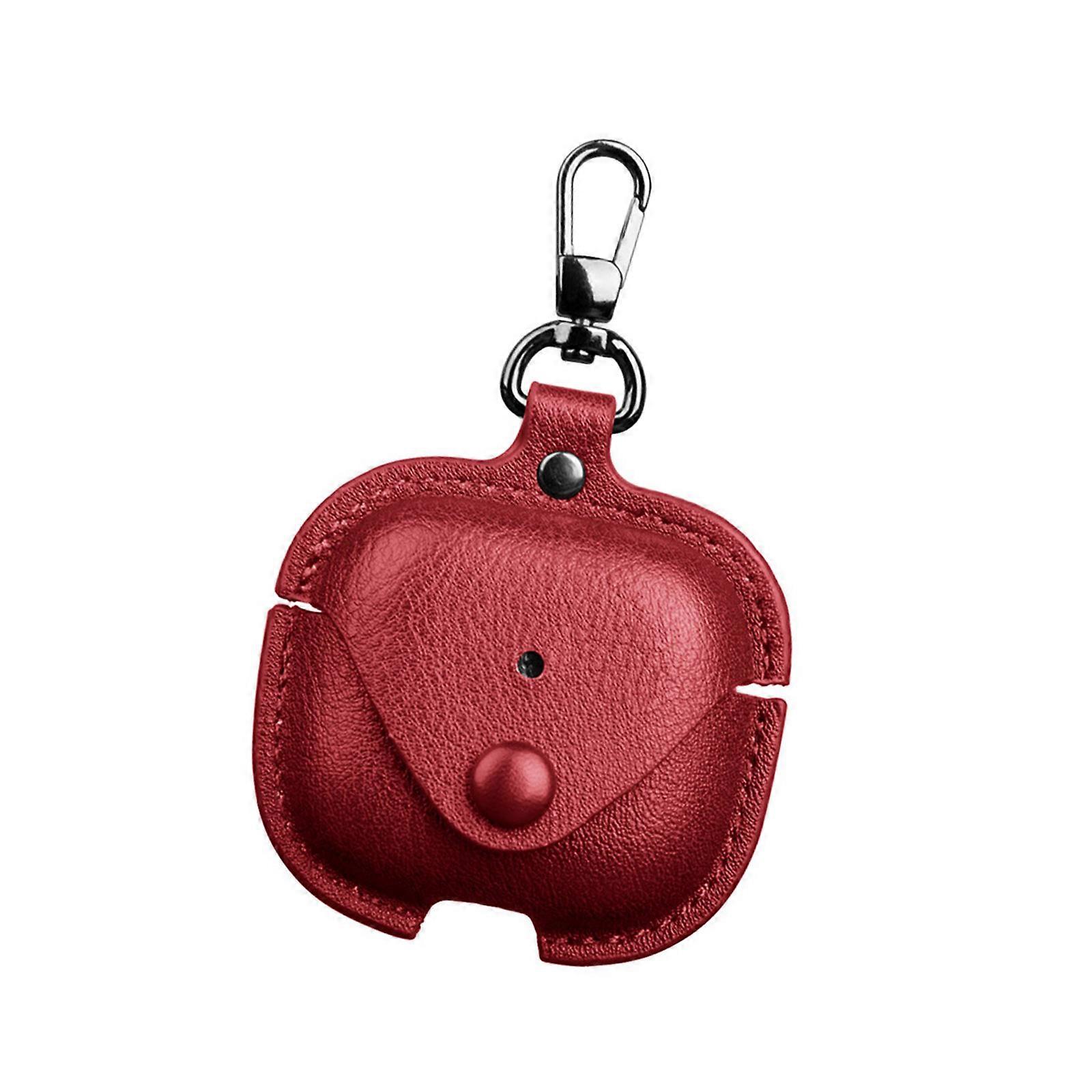 Durability Leather Case For Pro3 Earbuds AntiSlip Grip Shell Portable Hook Feature Wireless Charging Compatibility  Red