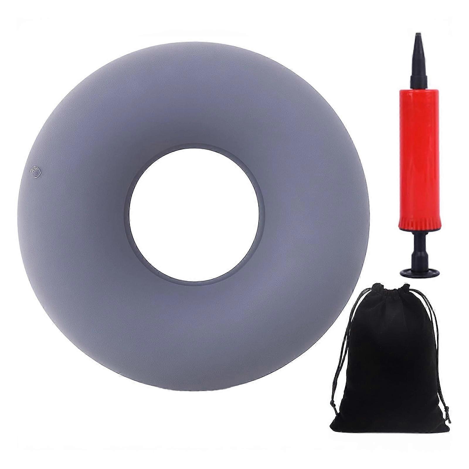 Inflatable Round Cushion Pillow With Portable Air Pumps And Flannel Storage Bag For Pressure Relief Multicolor