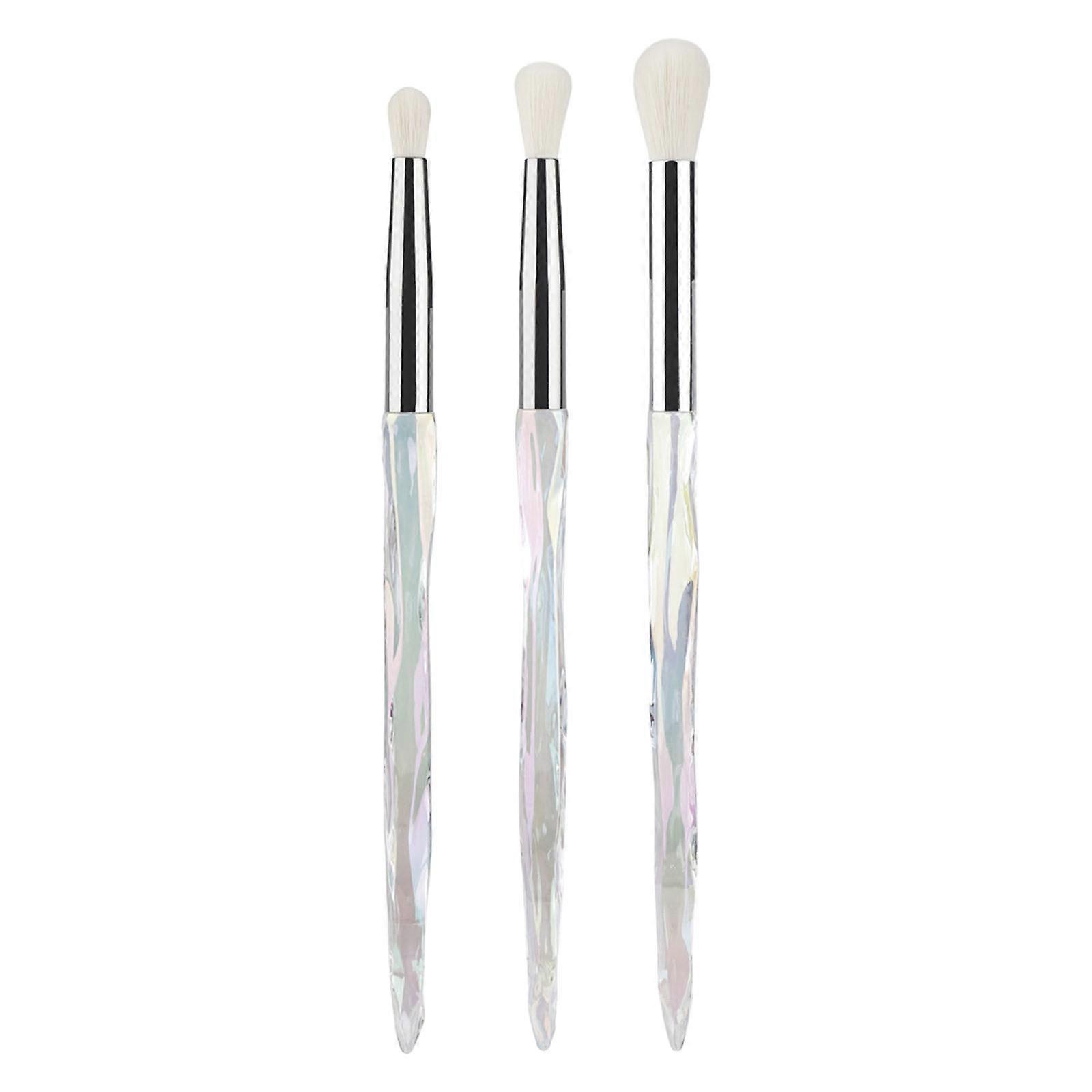Eye Makeup Brush Set,3Pcs Professional Blending Eyeshadow Makeup Brushes for Concealer Eyebrows Eyeliners,Crystal Handle Multicolor