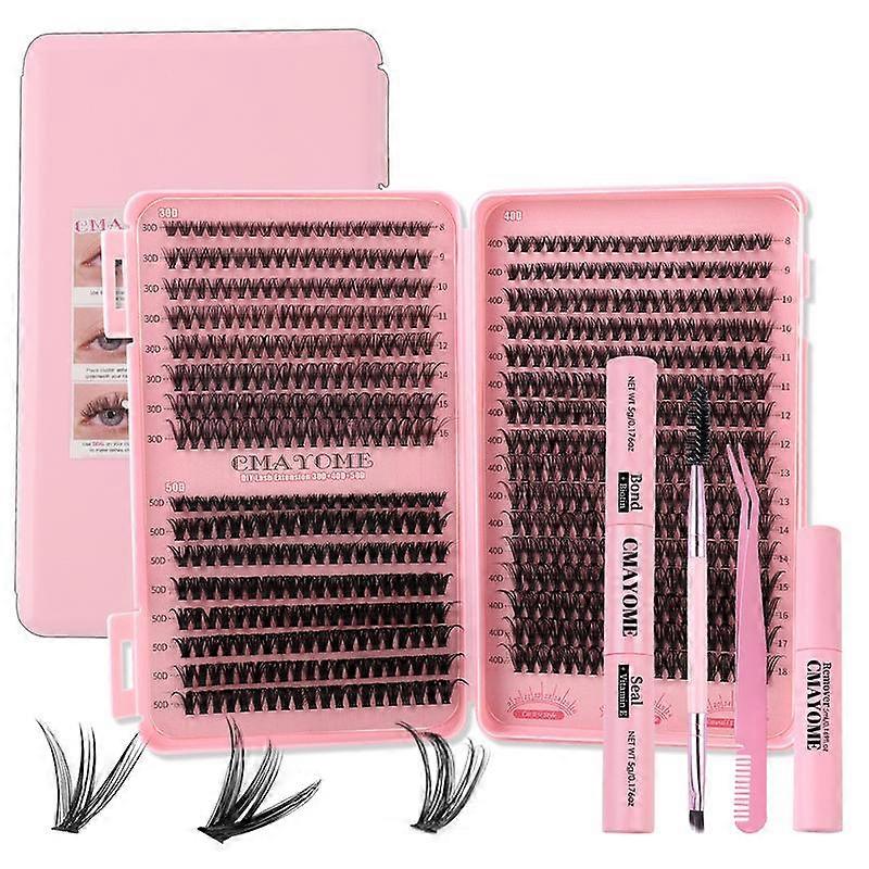 Mixed Length Individual False Eyelashes Kit, Natural Look Eyelash Extensions with Eyelash Tools, Curling Fake Eyelash, Makeup Products, Eyel