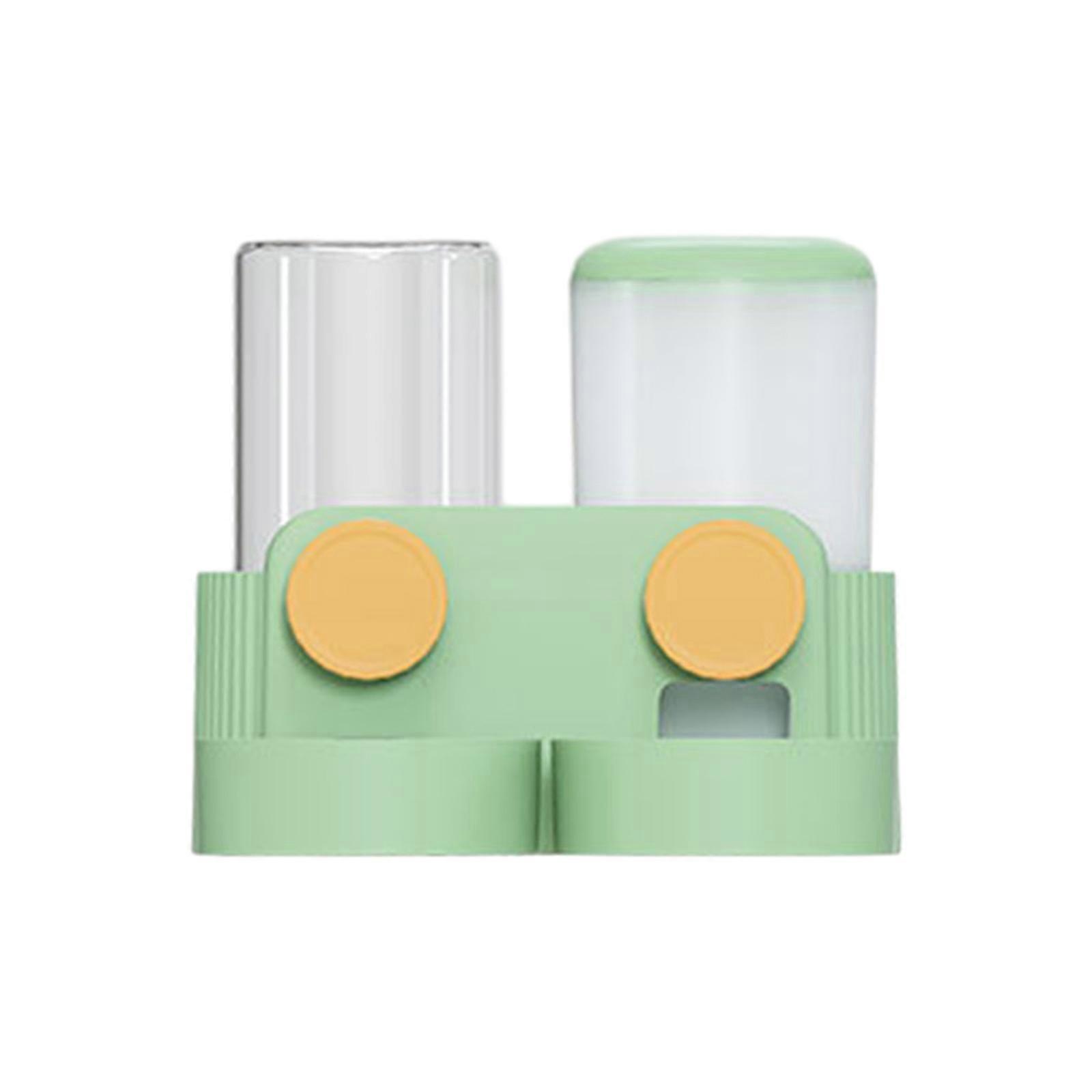 Cat Vandfoderautomat Kat Fodring Vanding Foderautomat Kat Vanddispenser Kat Automatisk foderautomat og Vand Foderautomat Til Kæledyr Bur Montering Grøn